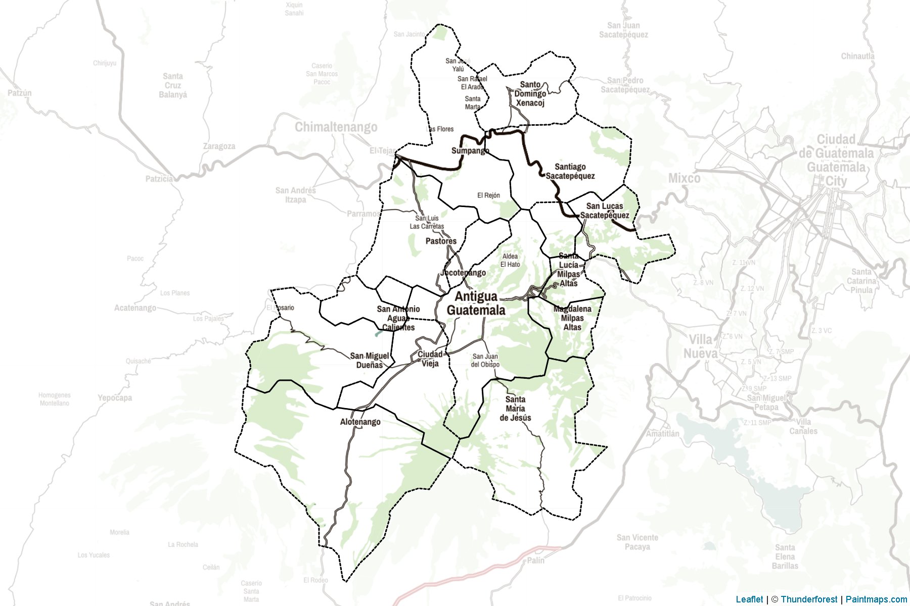 Muestras de recorte de mapas Sacatepequez (Guatemala)-2