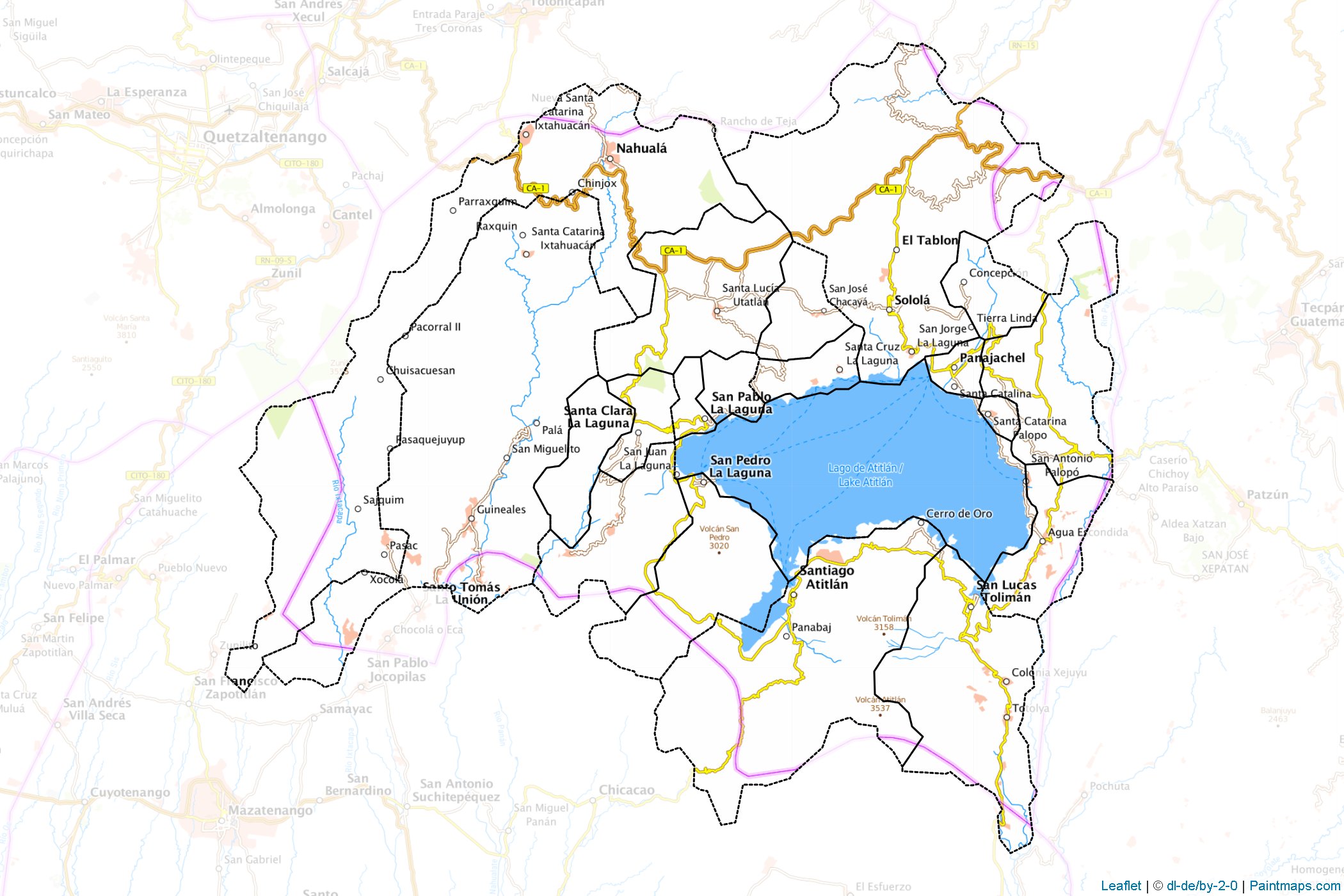 Solola Departmanı (Guatemala) Haritası Örnekleri-1