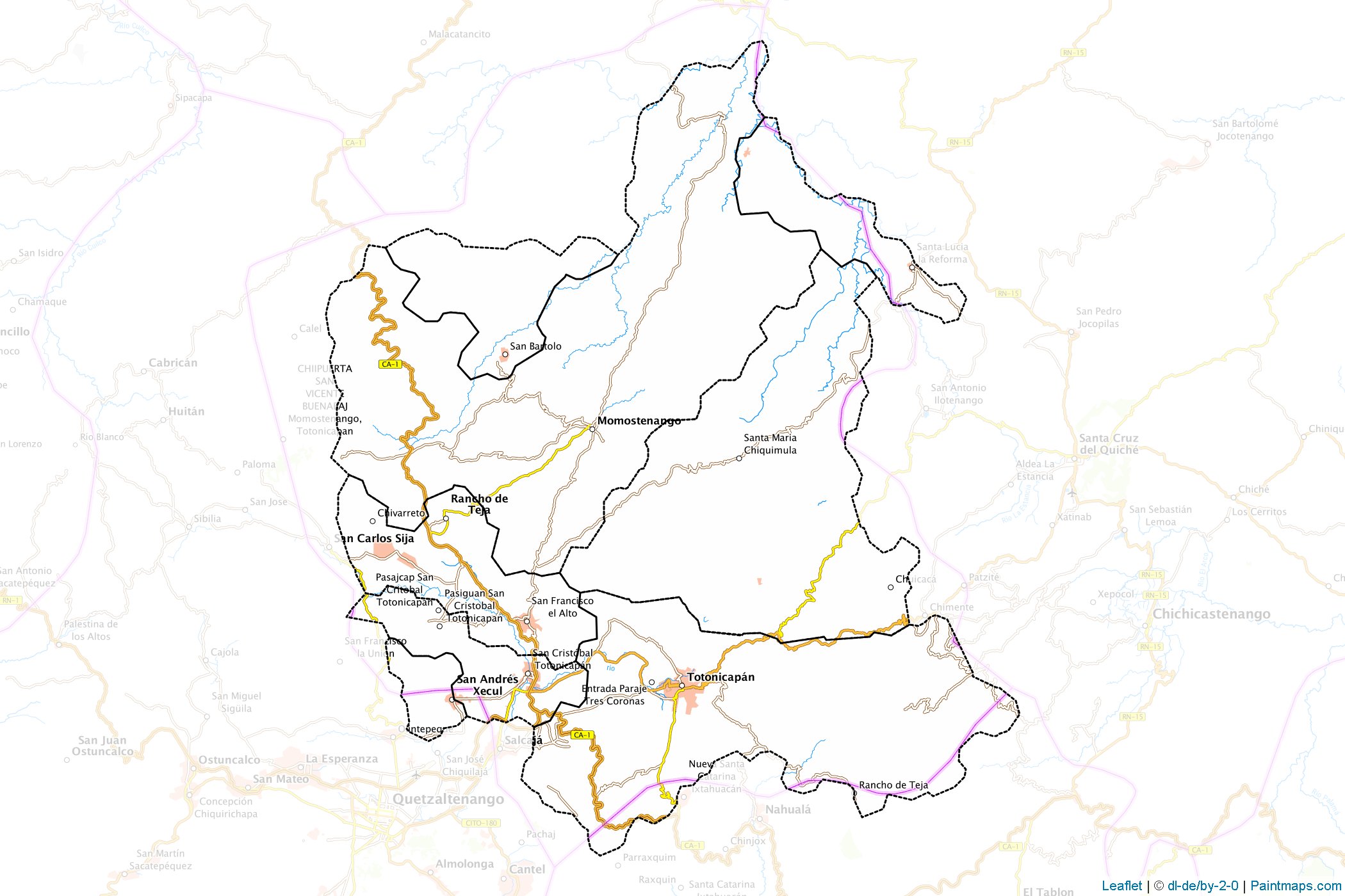 Muestras de recorte de mapas Totonicapán (Guatemala)-1