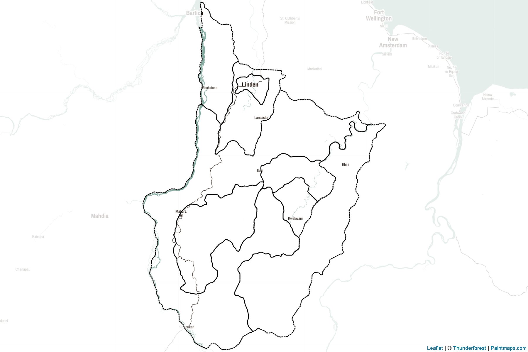 Muestras de recorte de mapas Upper Demerara-Berbice (Guayana)-2