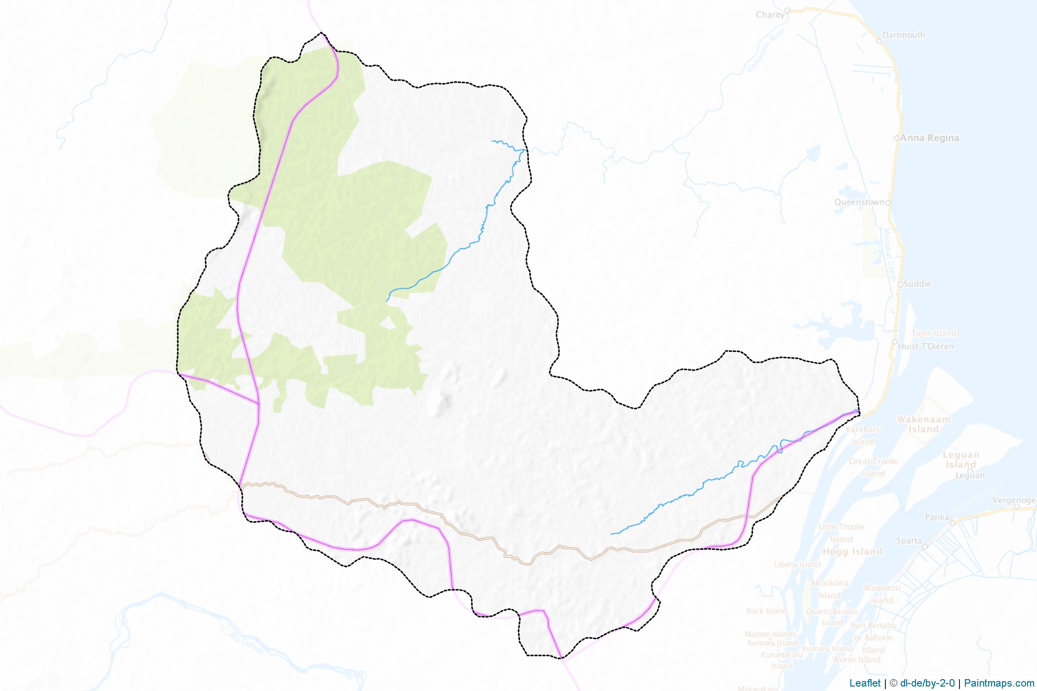 Muestras de recorte de mapas Pomeroon-Supenaam (Guayana)-1