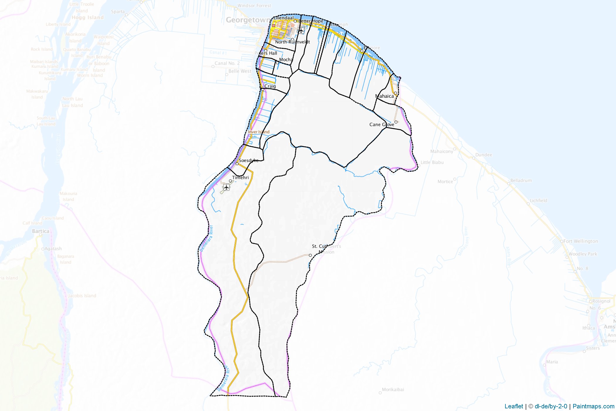 Demerara-Mahaica (Guyana) Haritası Örnekleri-1