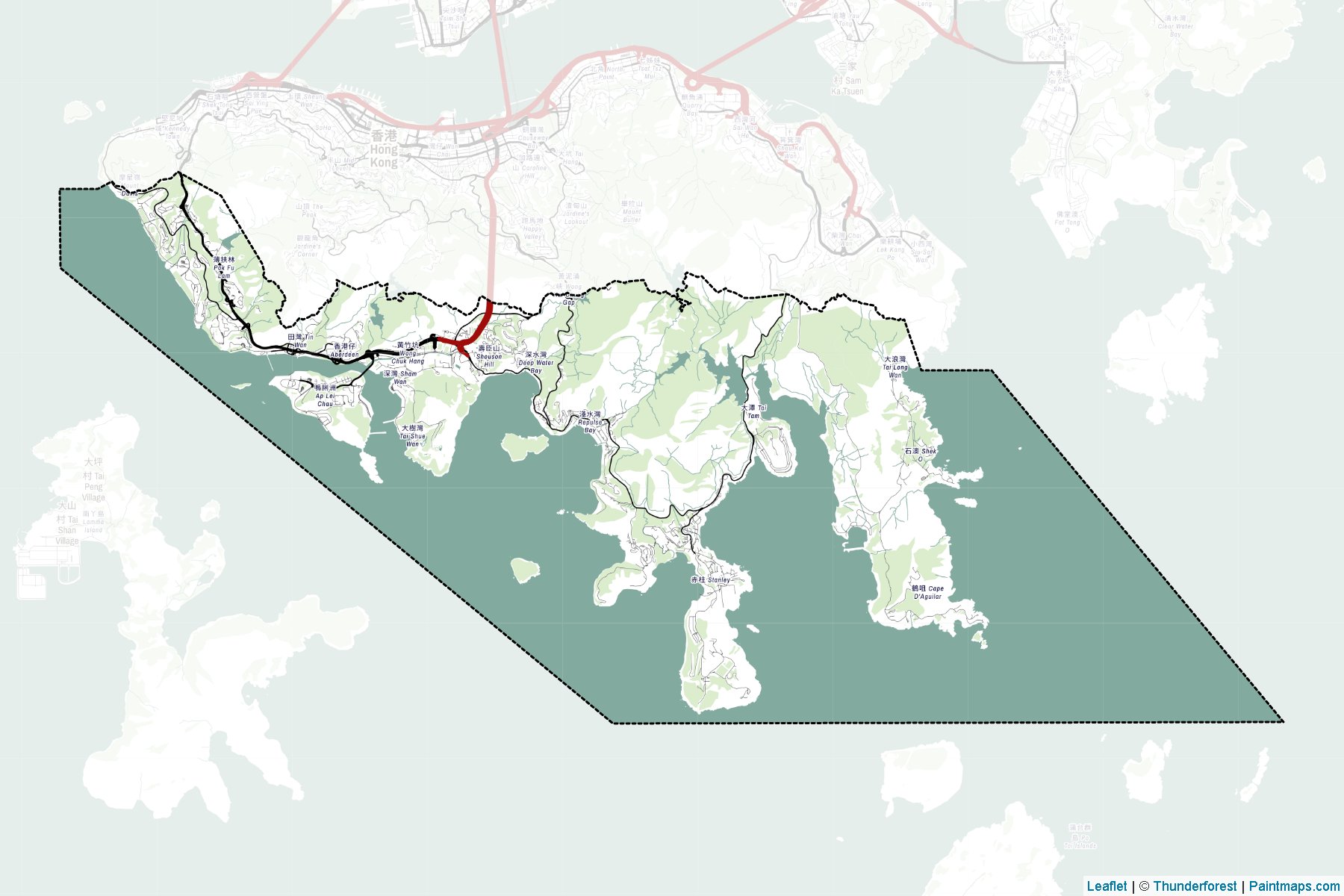 Muestras de recorte de mapas Southern (Hong Kong Island)-2