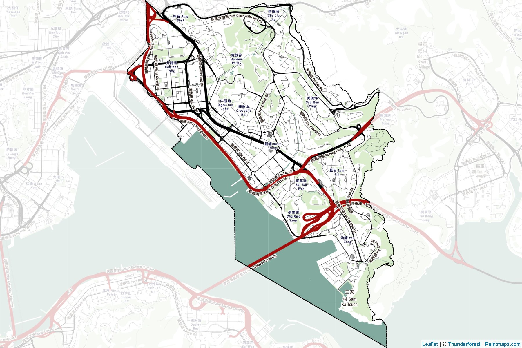 Muestras de recorte de mapas Kwun Tong (Kowloon)-2