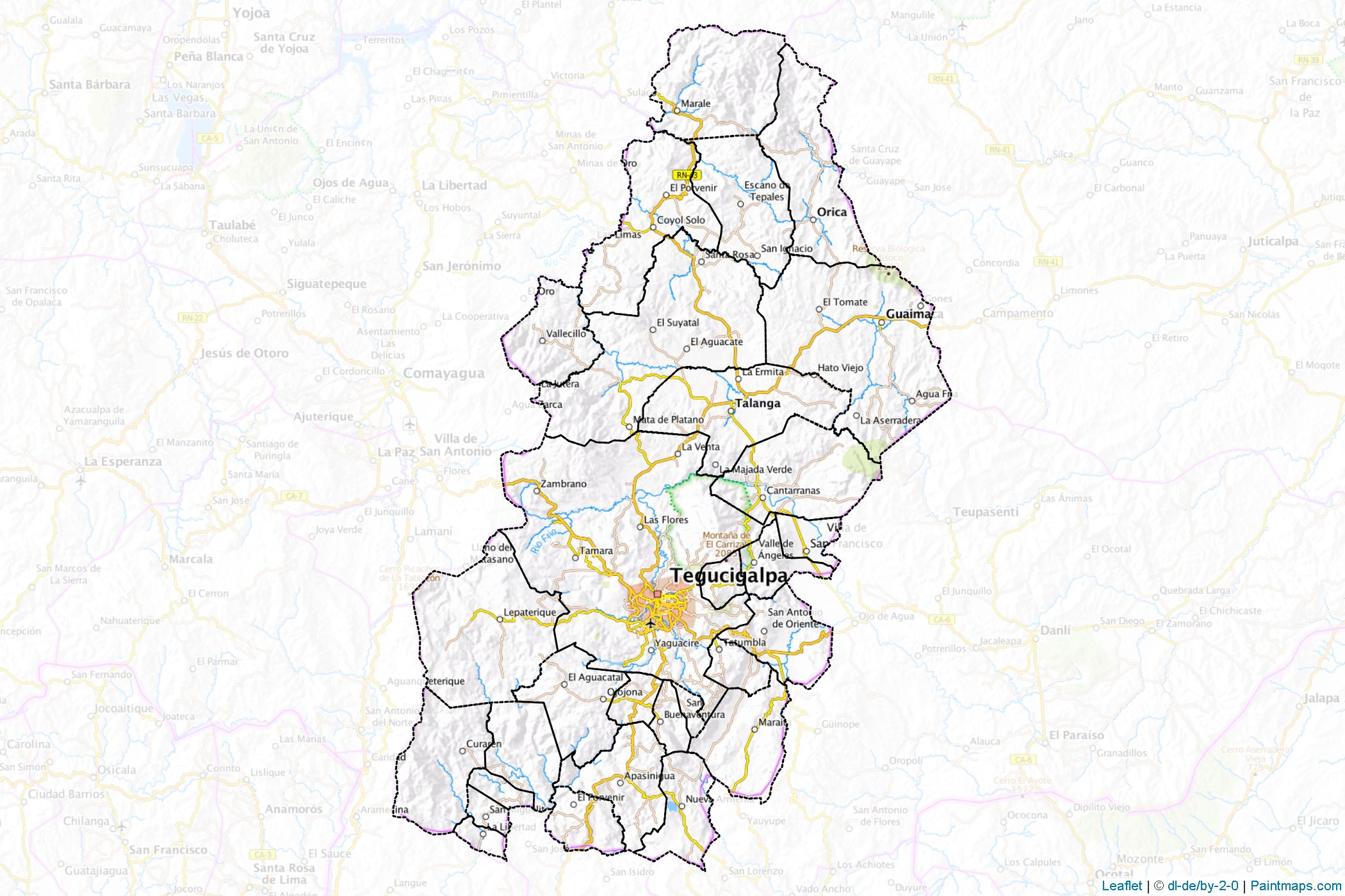 Francisco Morazán (Honduras) Map Cropping Samples-1