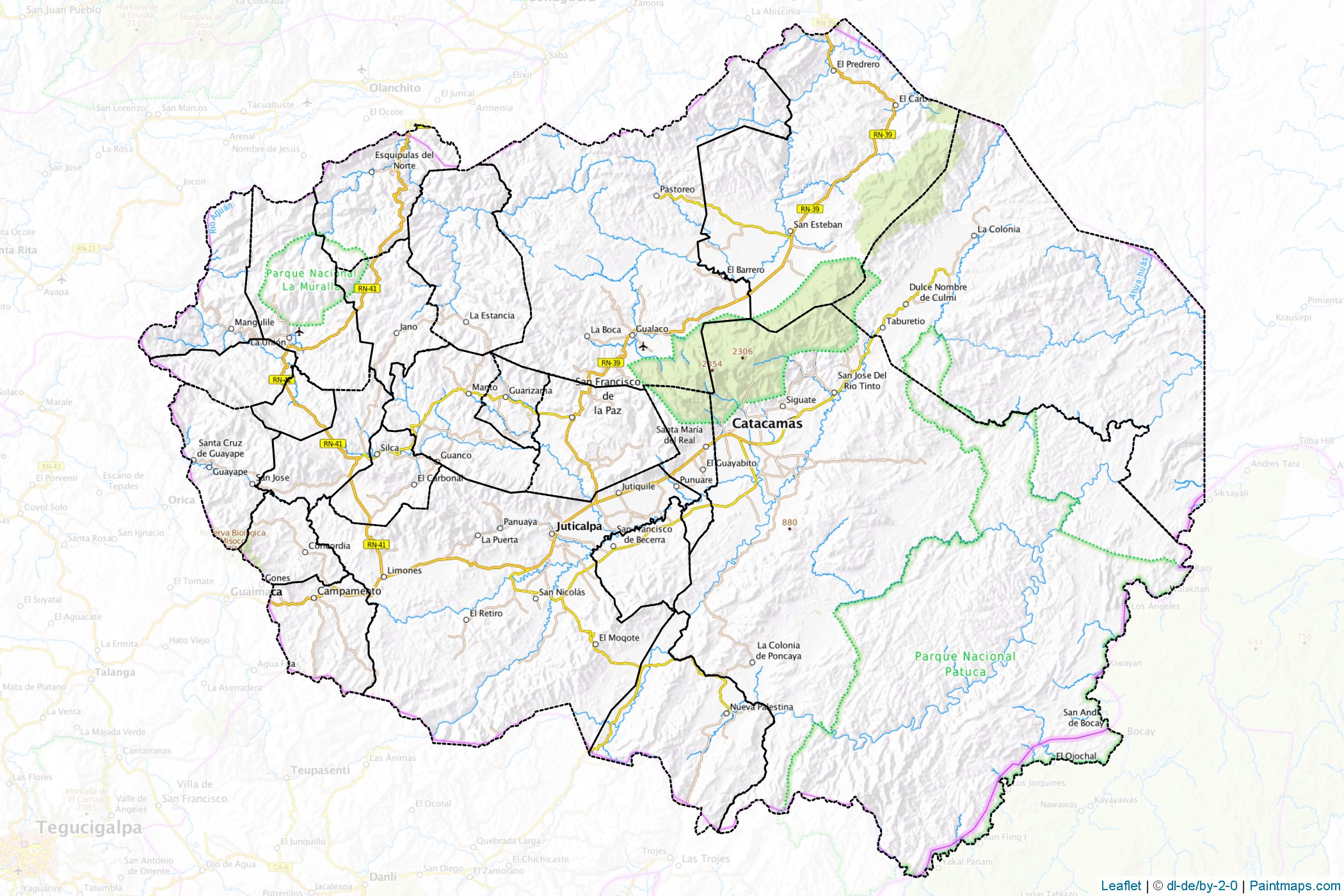 Olancho Department (Honduras) Haritası Örnekleri-1