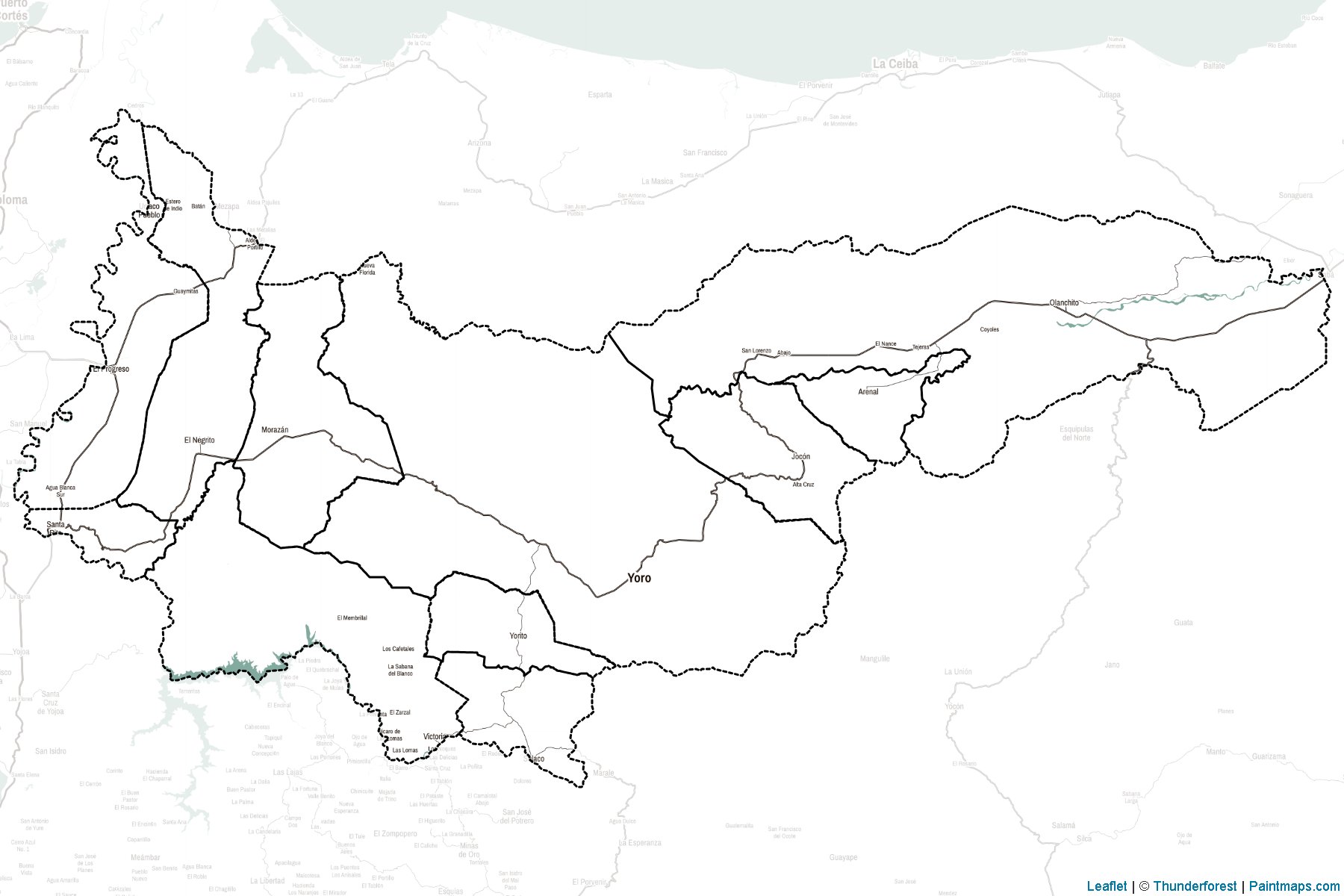 Yoro Departmanı (Honduras) Haritası Örnekleri-2