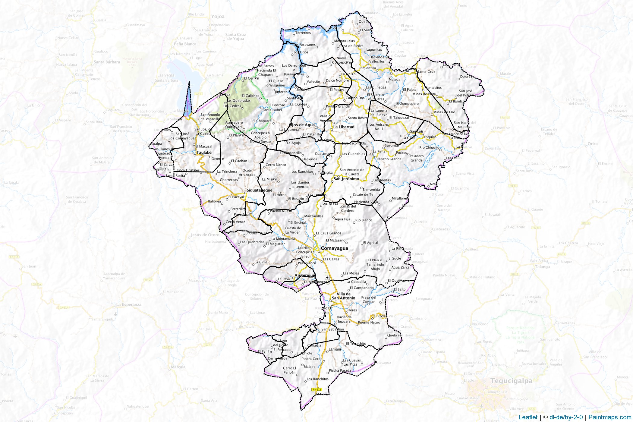 Comayagua (Honduras) Map Cropping Samples-1