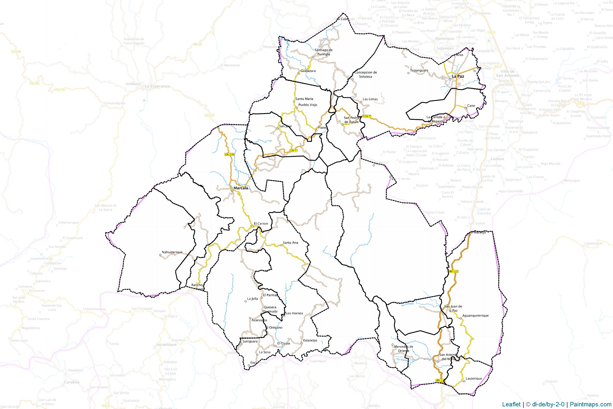 Muestras de recorte de mapas La Paz (Honduras)-1