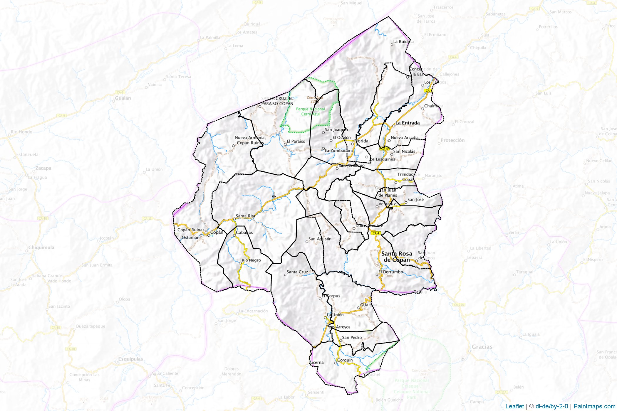 Muestras de recorte de mapas Copán (Honduras)-1