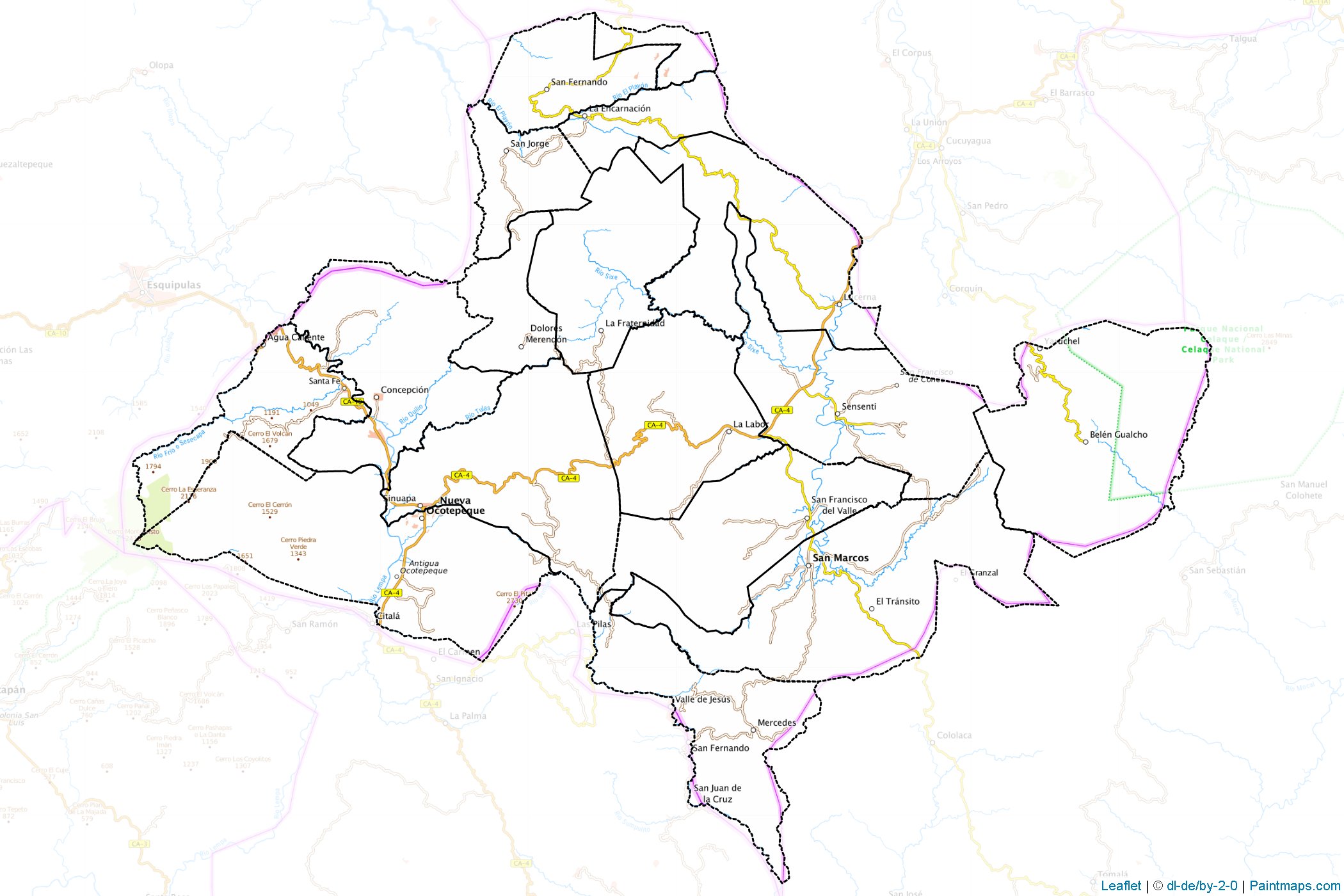 Muestras de recorte de mapas Ocotepeque (Honduras)-1