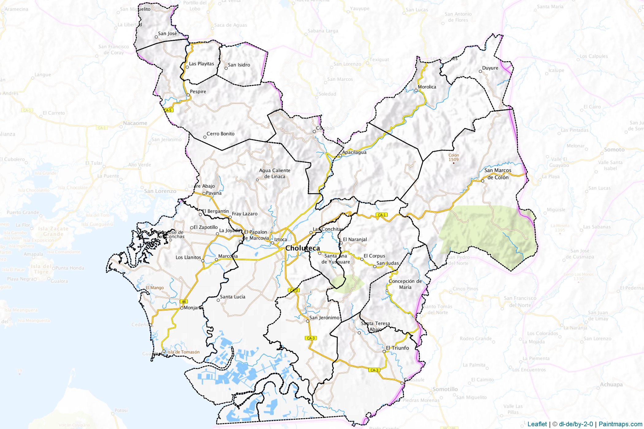 Choluteca (Honduras) Map Cropping Samples-1