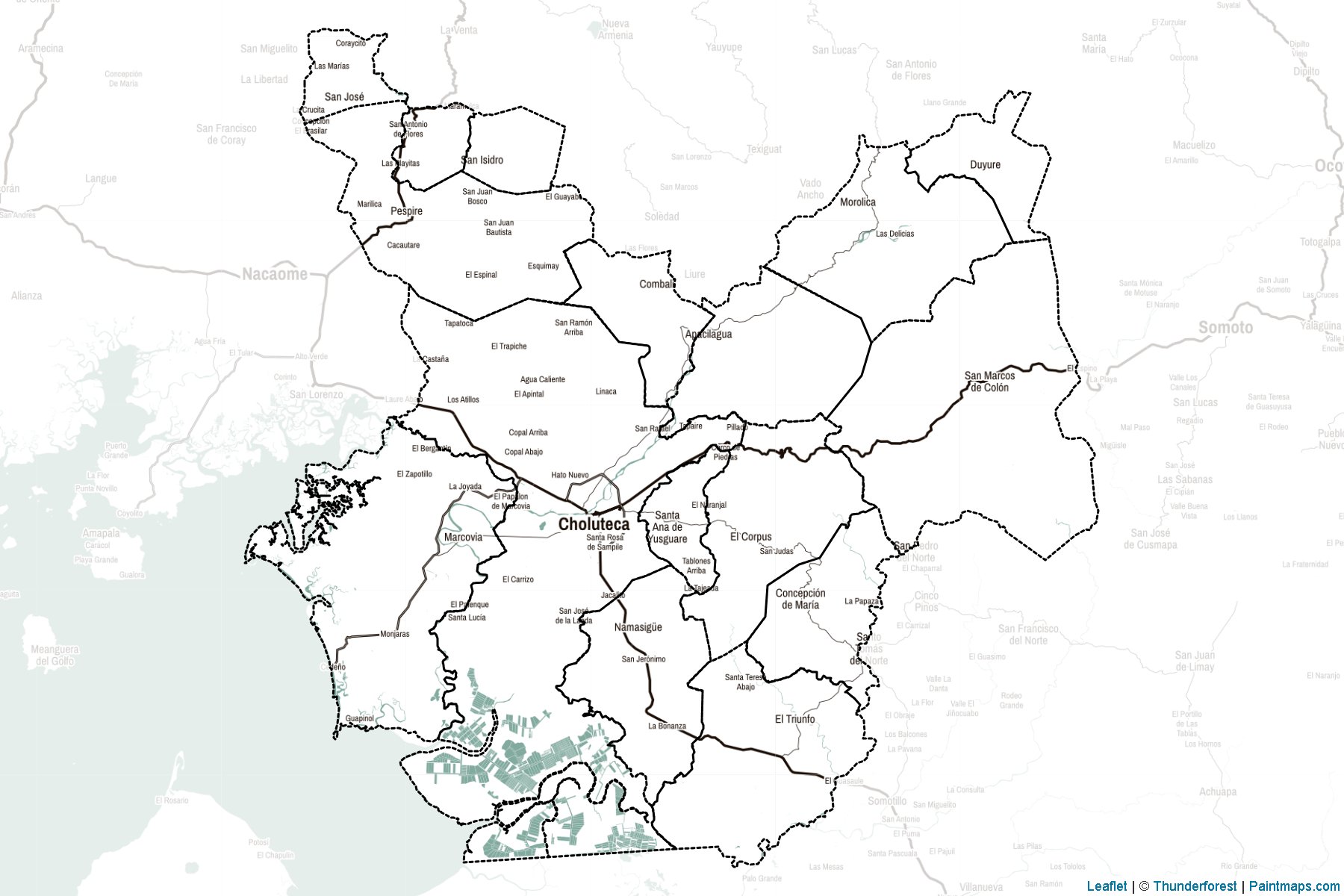 Choluteca (Honduras) Map Cropping Samples-2