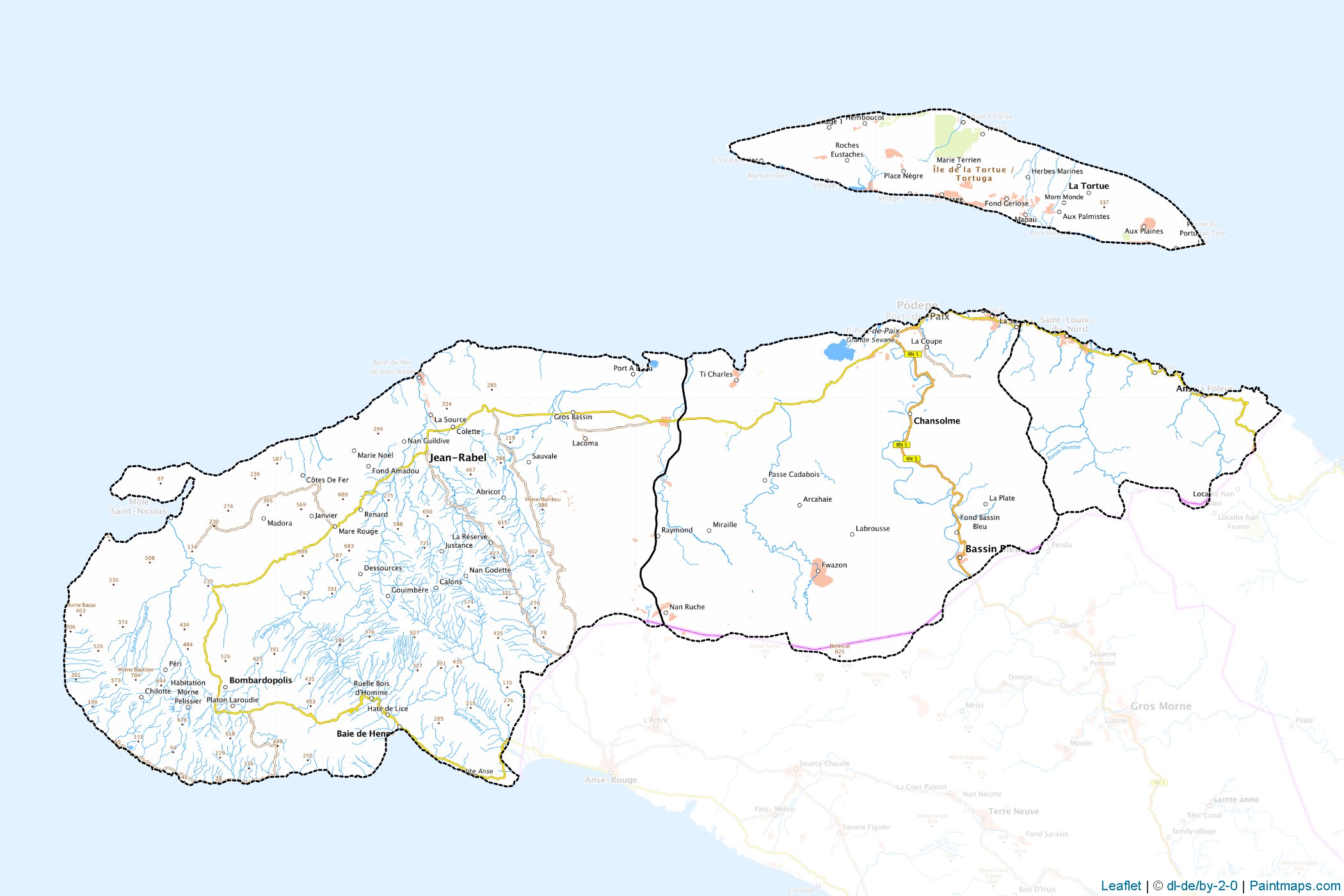 Muestras de recorte de mapas Nord-Ouest (Haití)-1