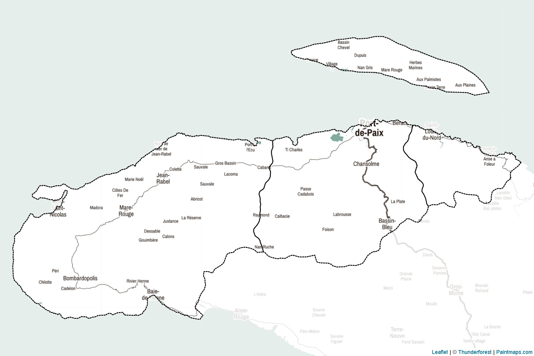 Muestras de recorte de mapas Nord-Ouest (Haití)-2