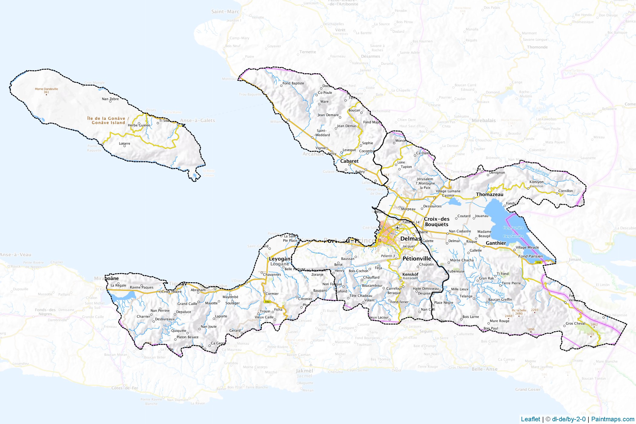 Muestras de recorte de mapas Ouest (Haití)-1