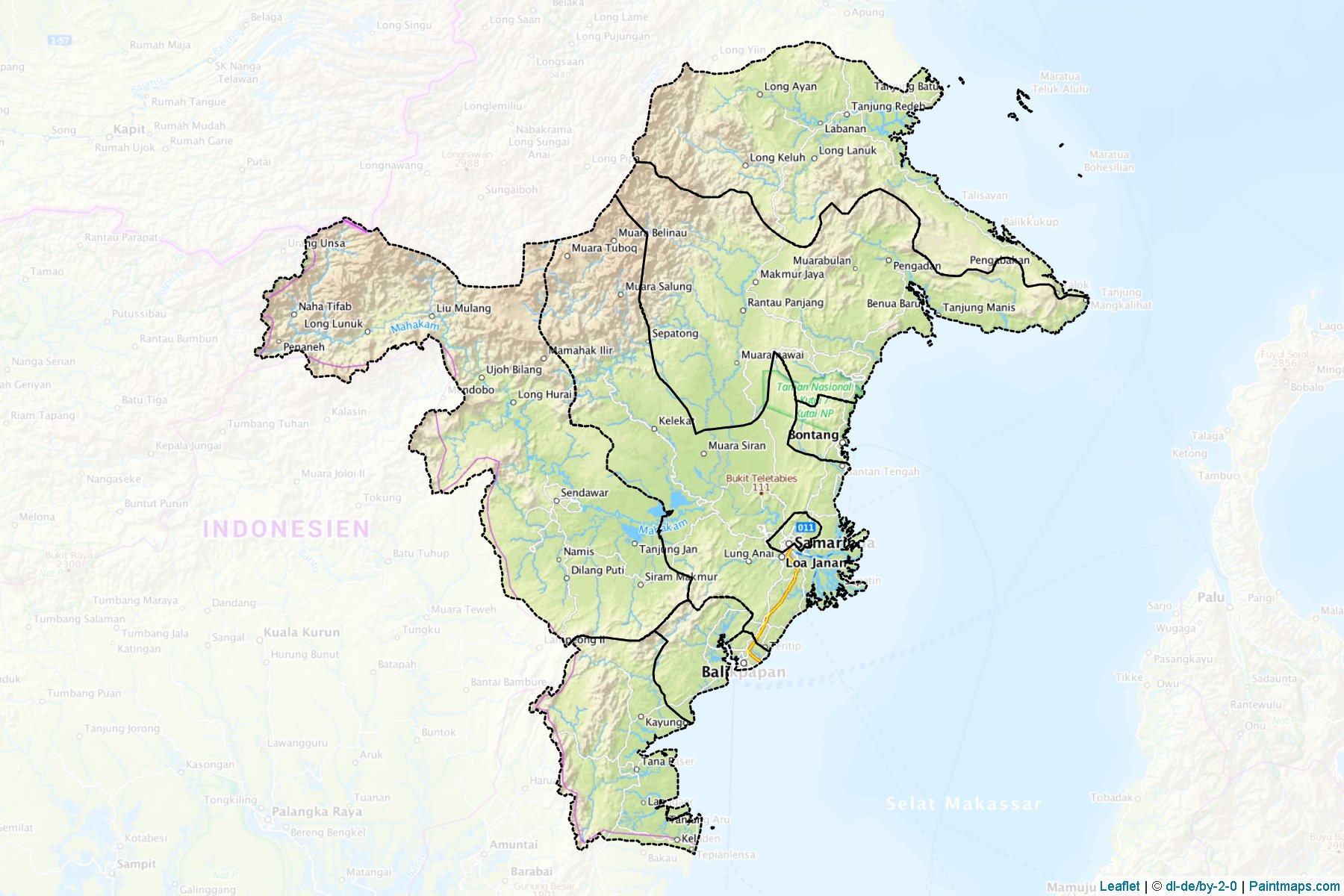 East Kalimantan (Indonesia) Map Cropping Samples-1