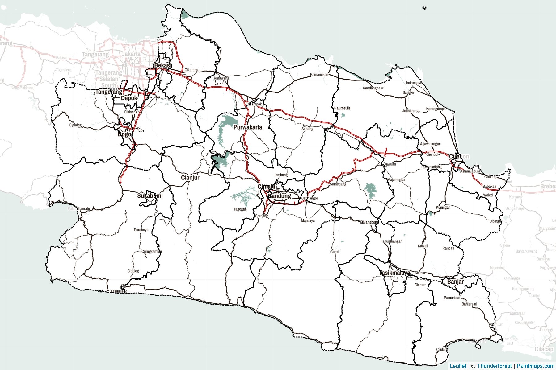 Muestras de recorte de mapas Jawa Barat (Indonesia)-2