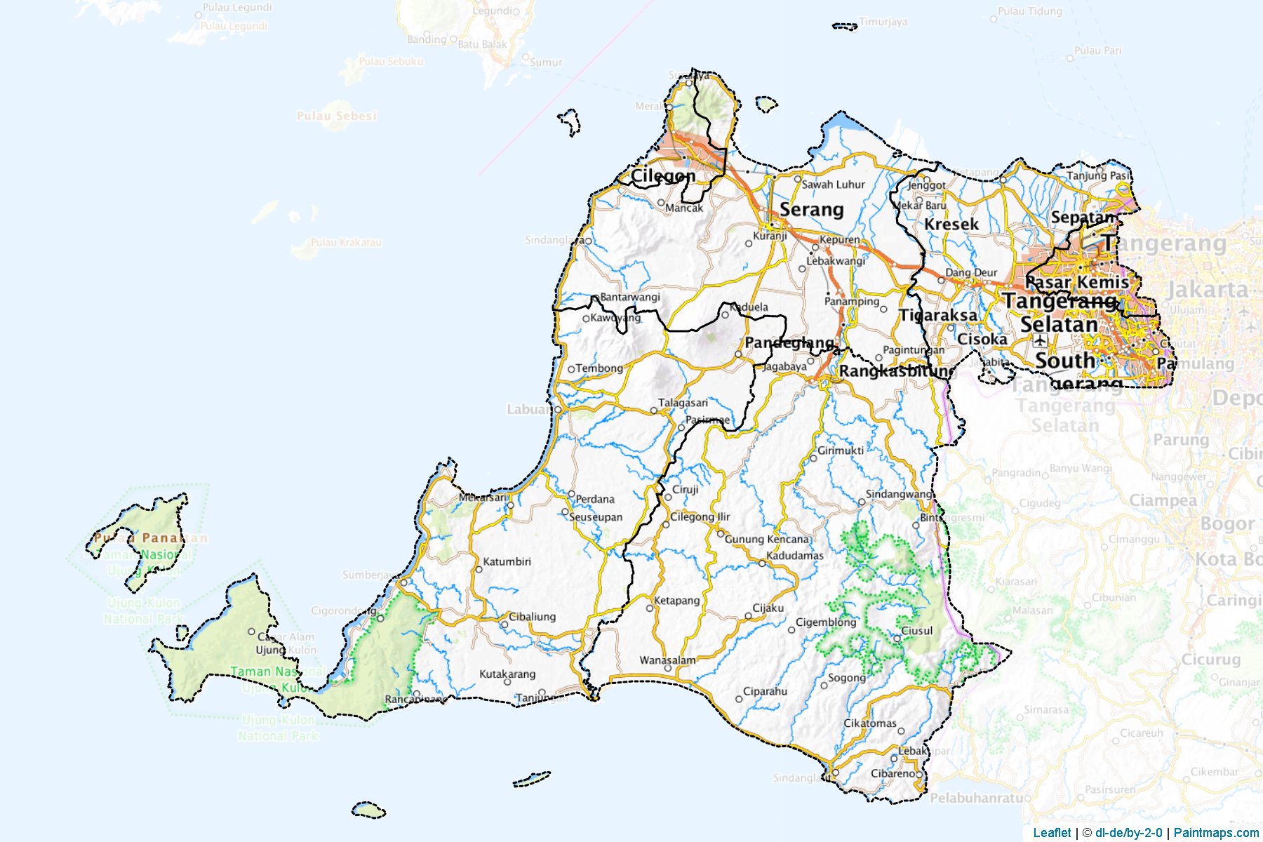 Muestras de recorte de mapas Banten (Indonesia)-1