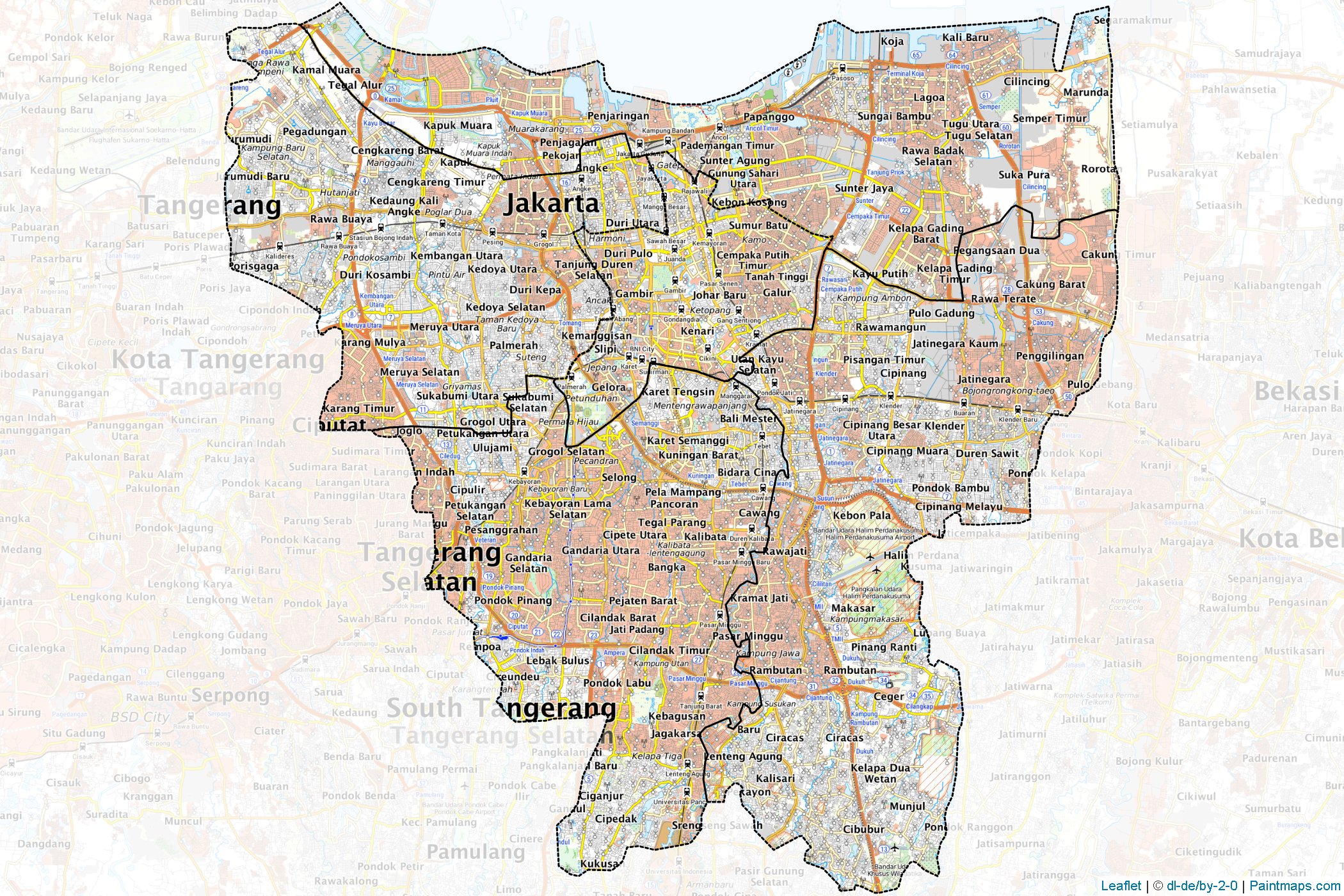 Jakarta (Indonesia) Map Cropping Samples-1