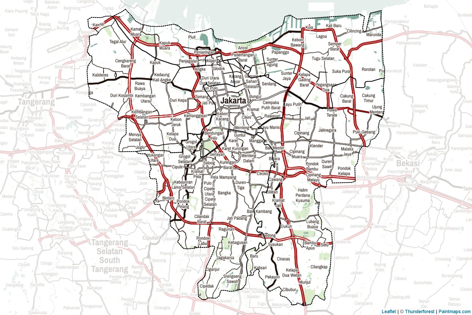 Jakarta (Indonesia) Map Cropping Samples-2