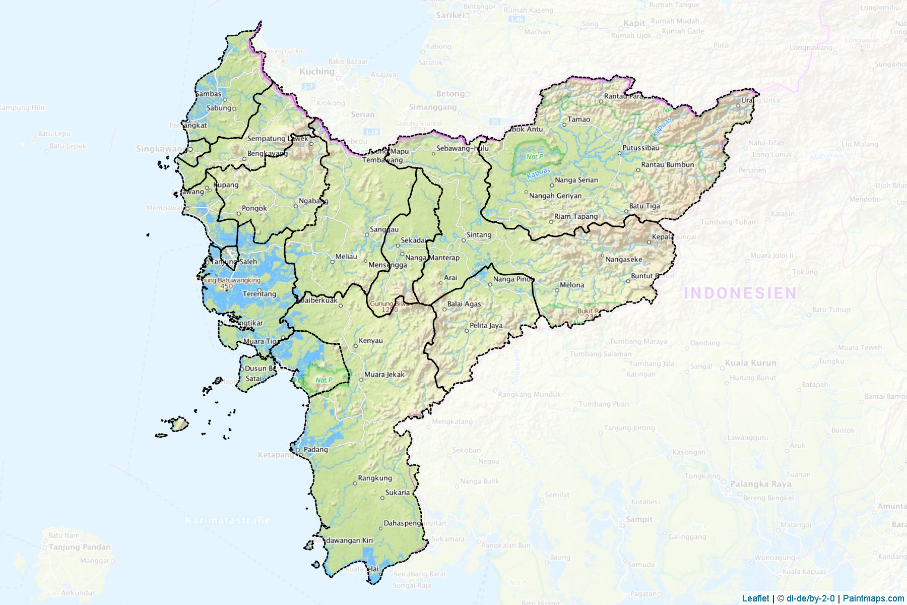 West Kalimantan (Indonesia) Map Cropping Samples-1