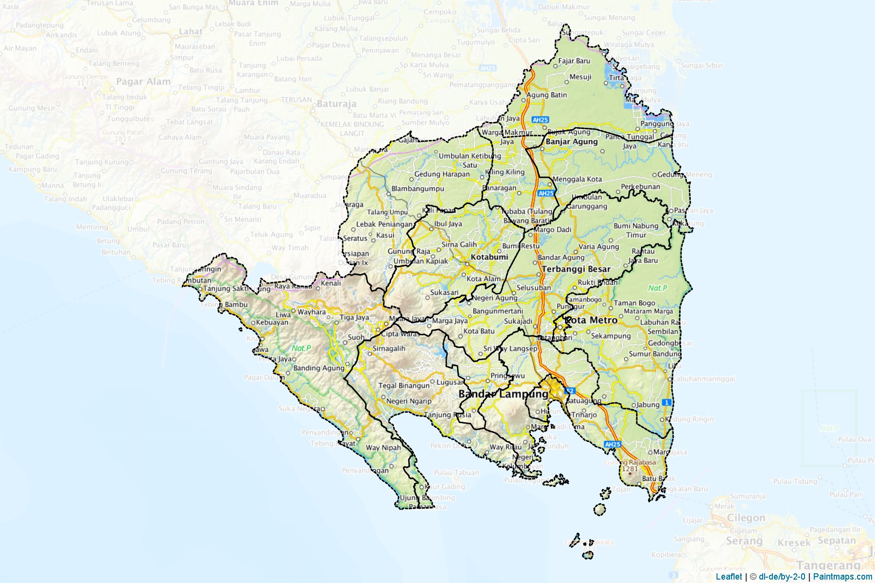 Lampung (Indonesia) Map Cropping Samples-1