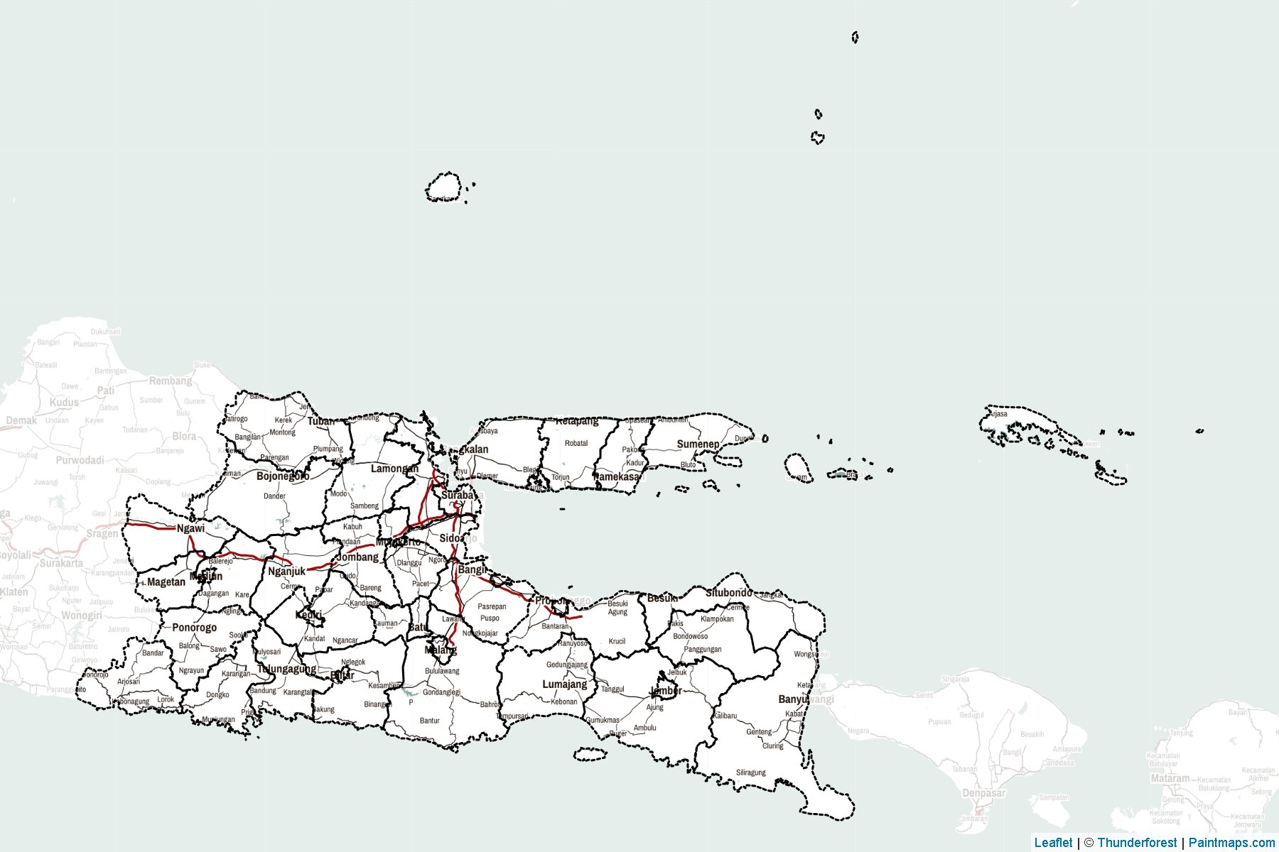 Muestras de recorte de mapas Jawa Timur (Indonesia)-2