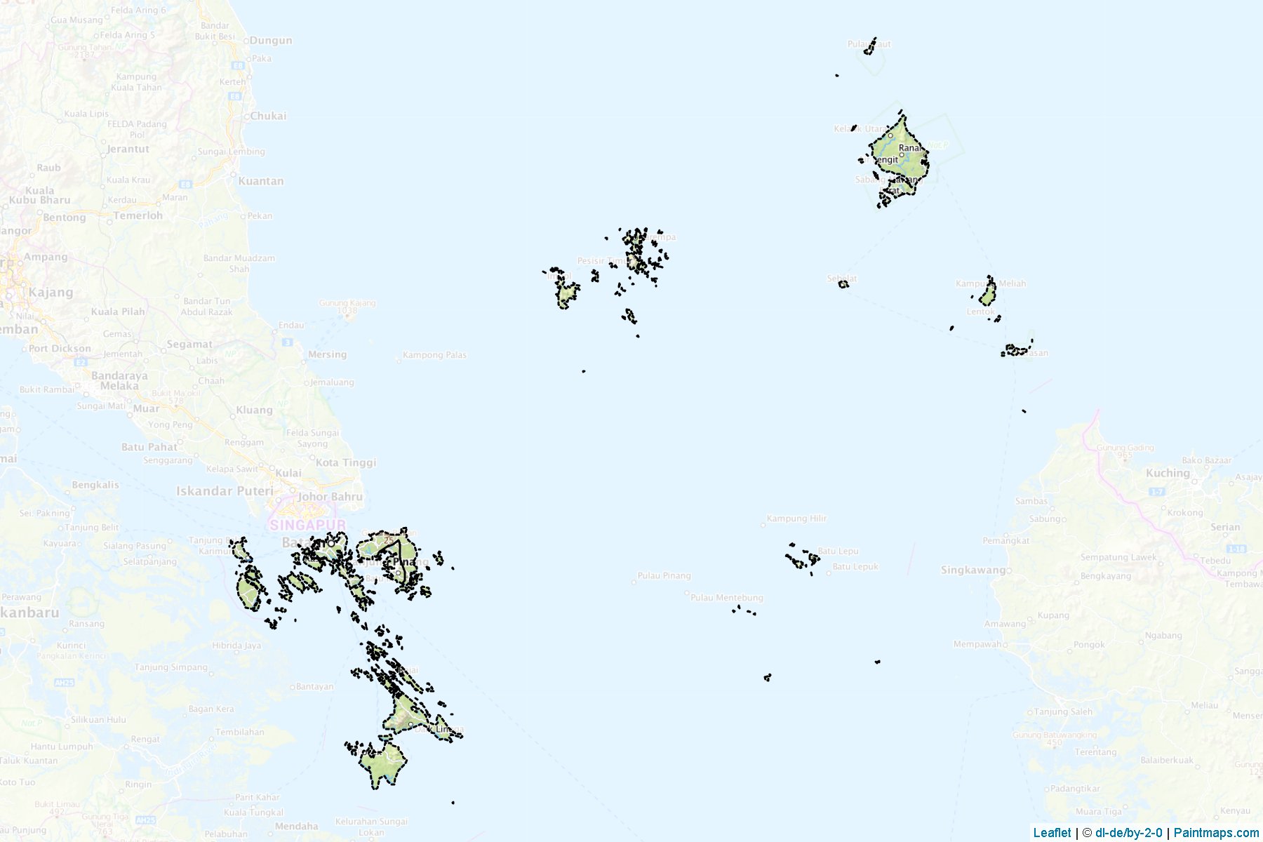 Muestras de recorte de mapas Kepulauan Riau (Indonesia)-1