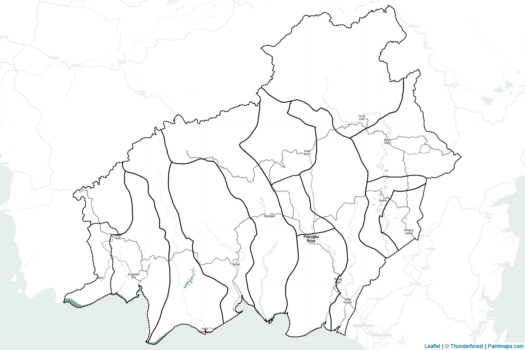 Muestras de recorte de mapas Kalimantan Tengah (Indonesia)-2