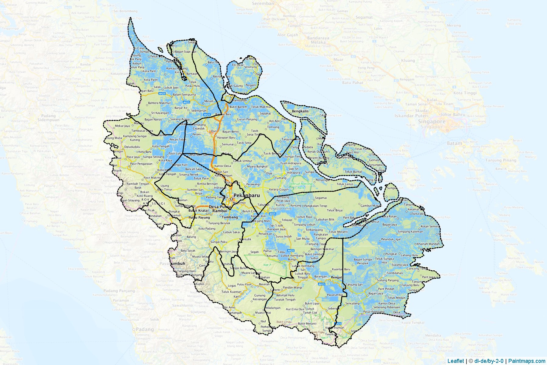 Muestras de recorte de mapas Riau (Indonesia)-1