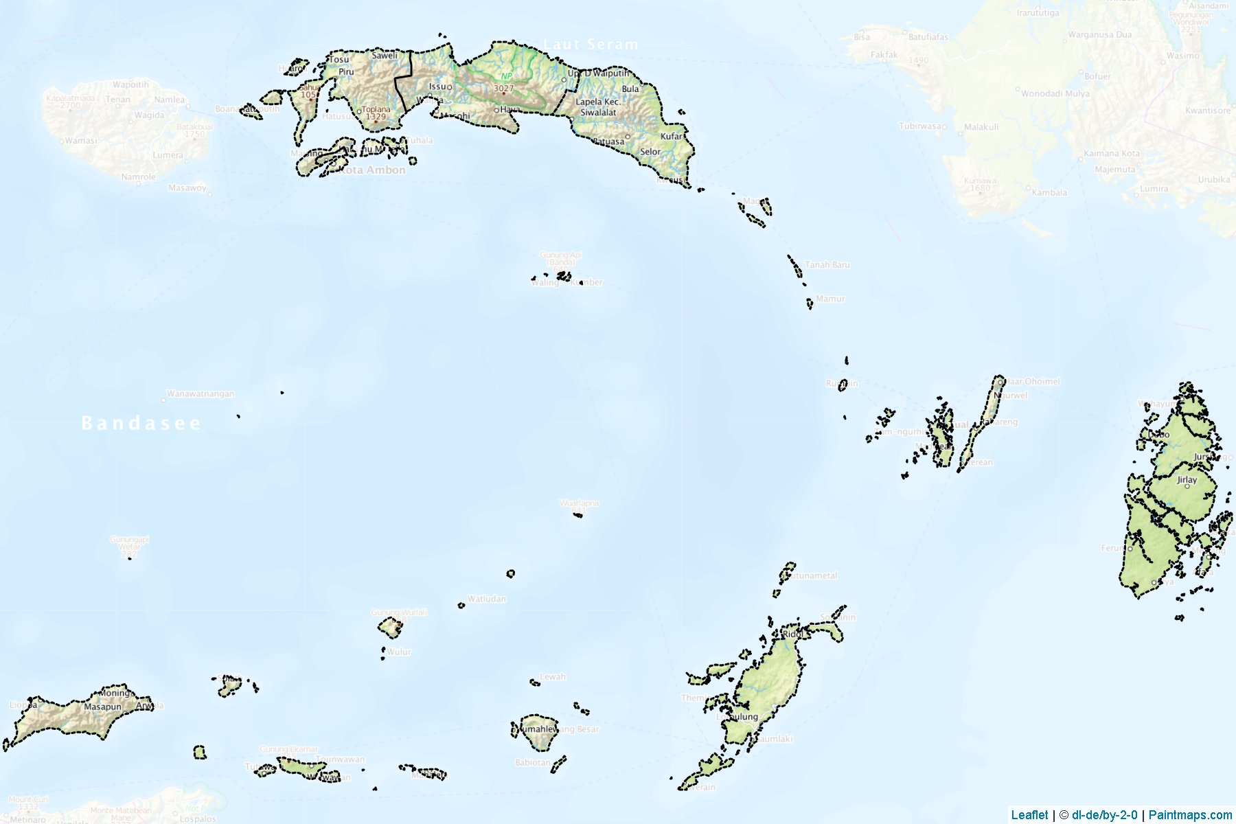 Muestras de recorte de mapas Maluku (Indonesia)-1