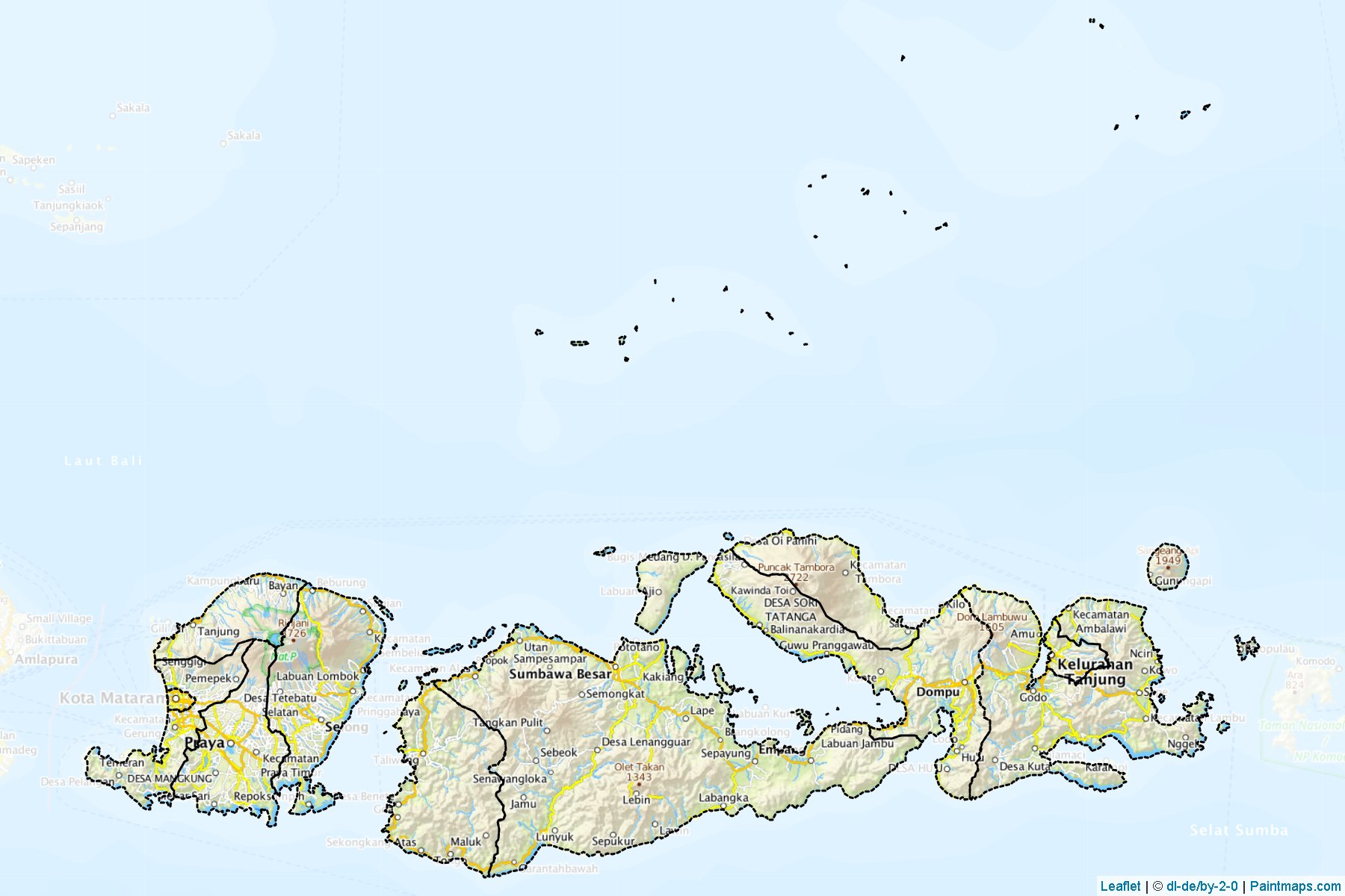 West Nusa Tenggara (Indonesia) Map Cropping Samples-1