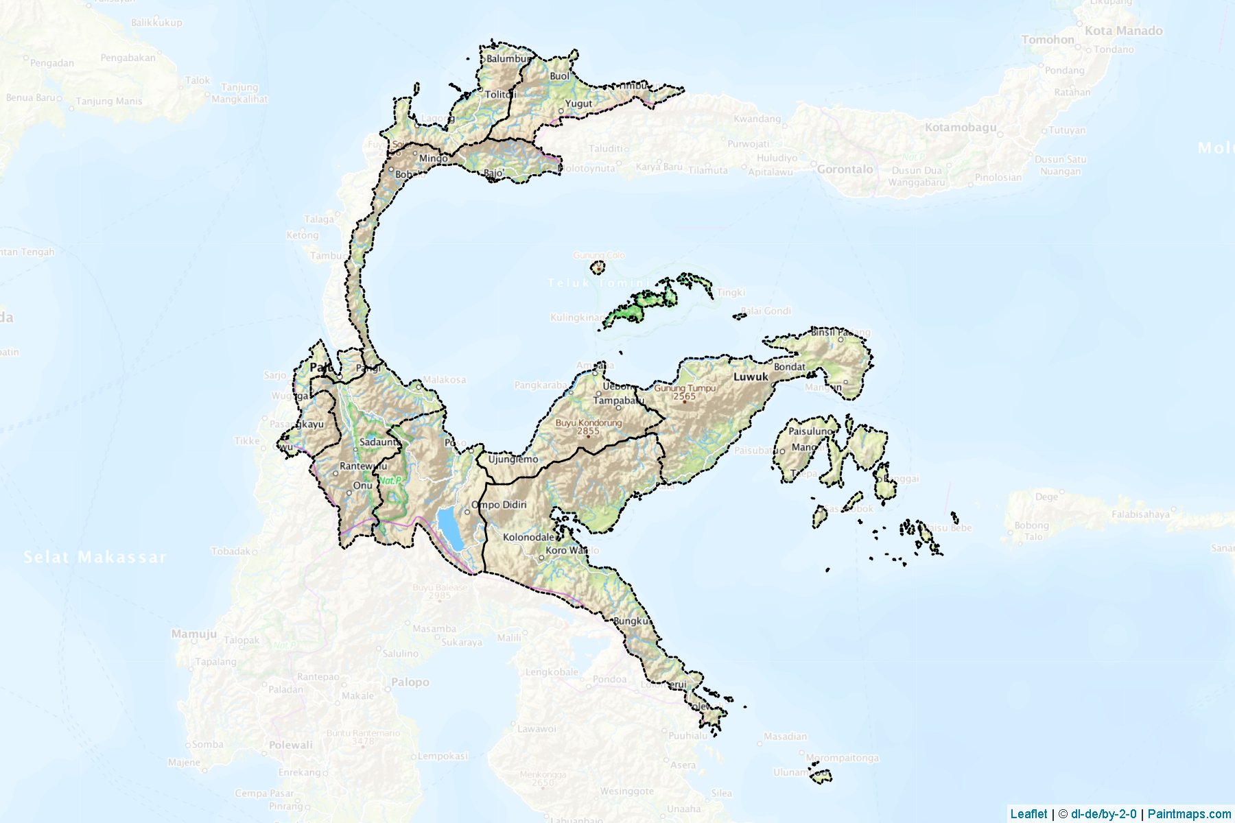 Central Sulawesi (Indonesia) Map Cropping Samples-1