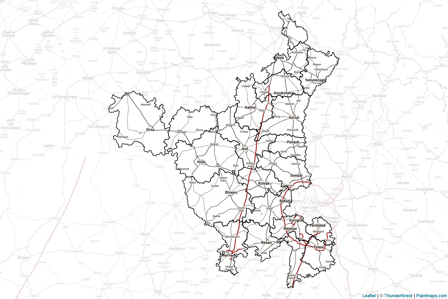 Haryana (India) Map Cropping Samples-2