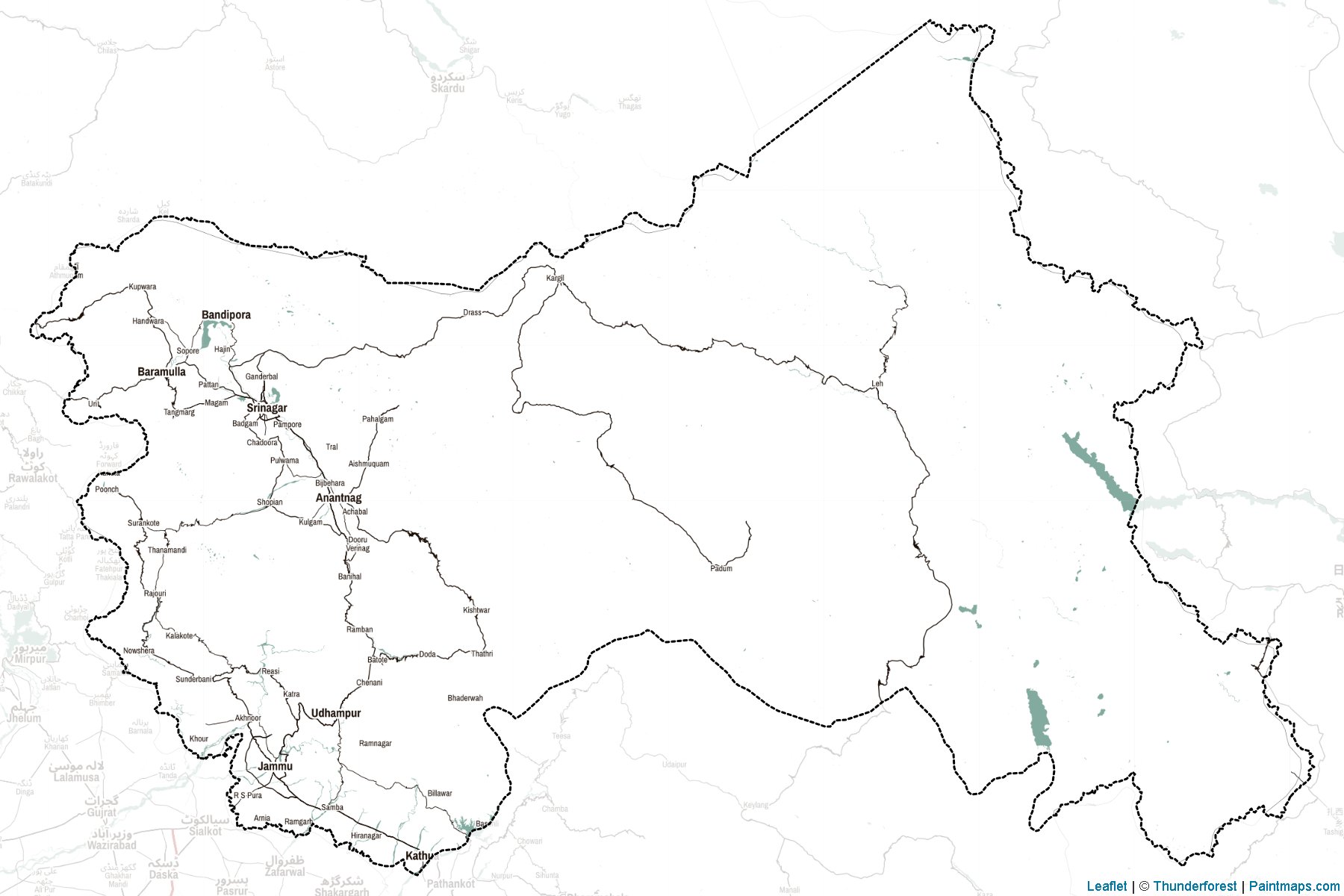 Jammu and Kashmir (India) Map Cropping Samples-2