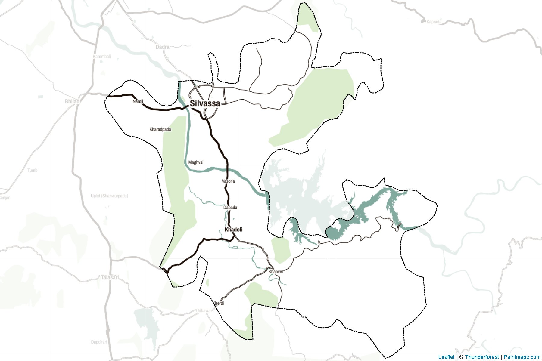 Dadra and Nagar Haveli (India) Map Cropping Samples-2