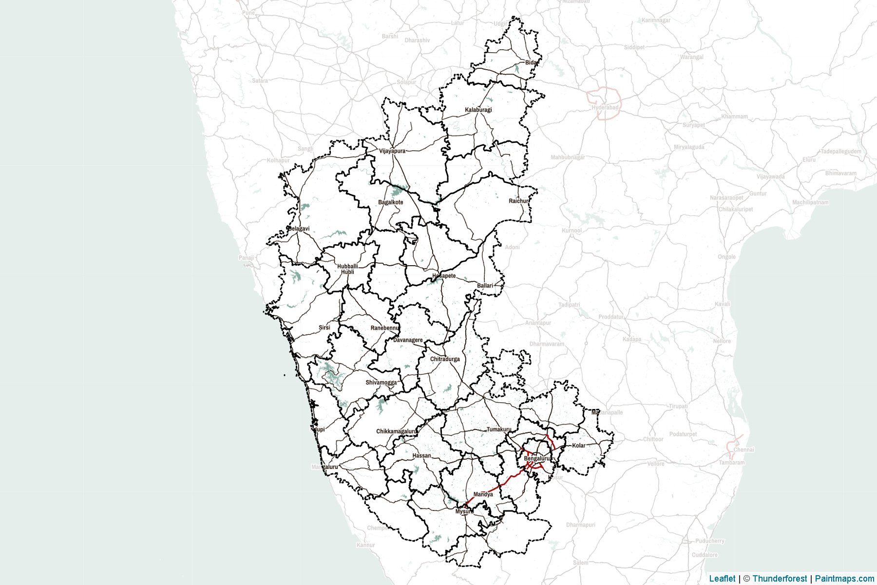 Karnataka (Hindistan) Haritası Örnekleri-2