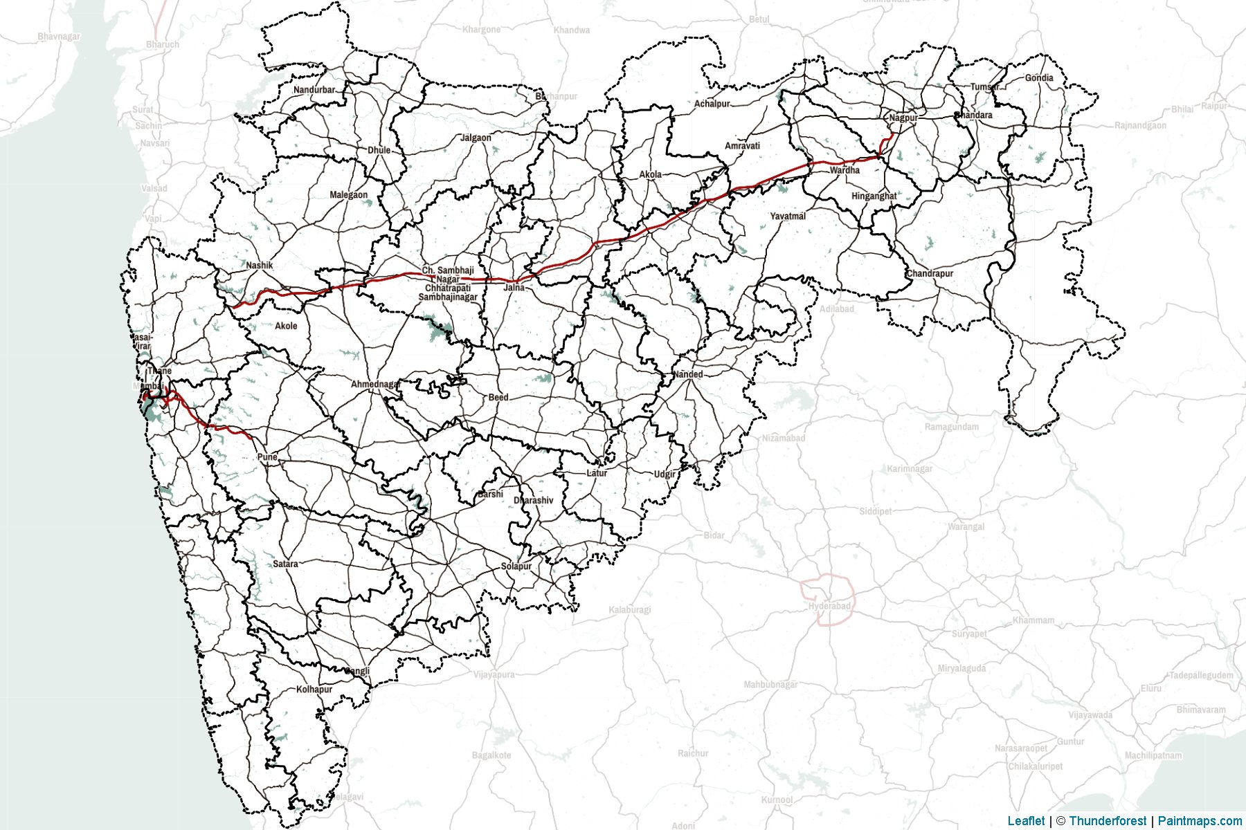 Maharaştra (Hindistan) Haritası Örnekleri-2