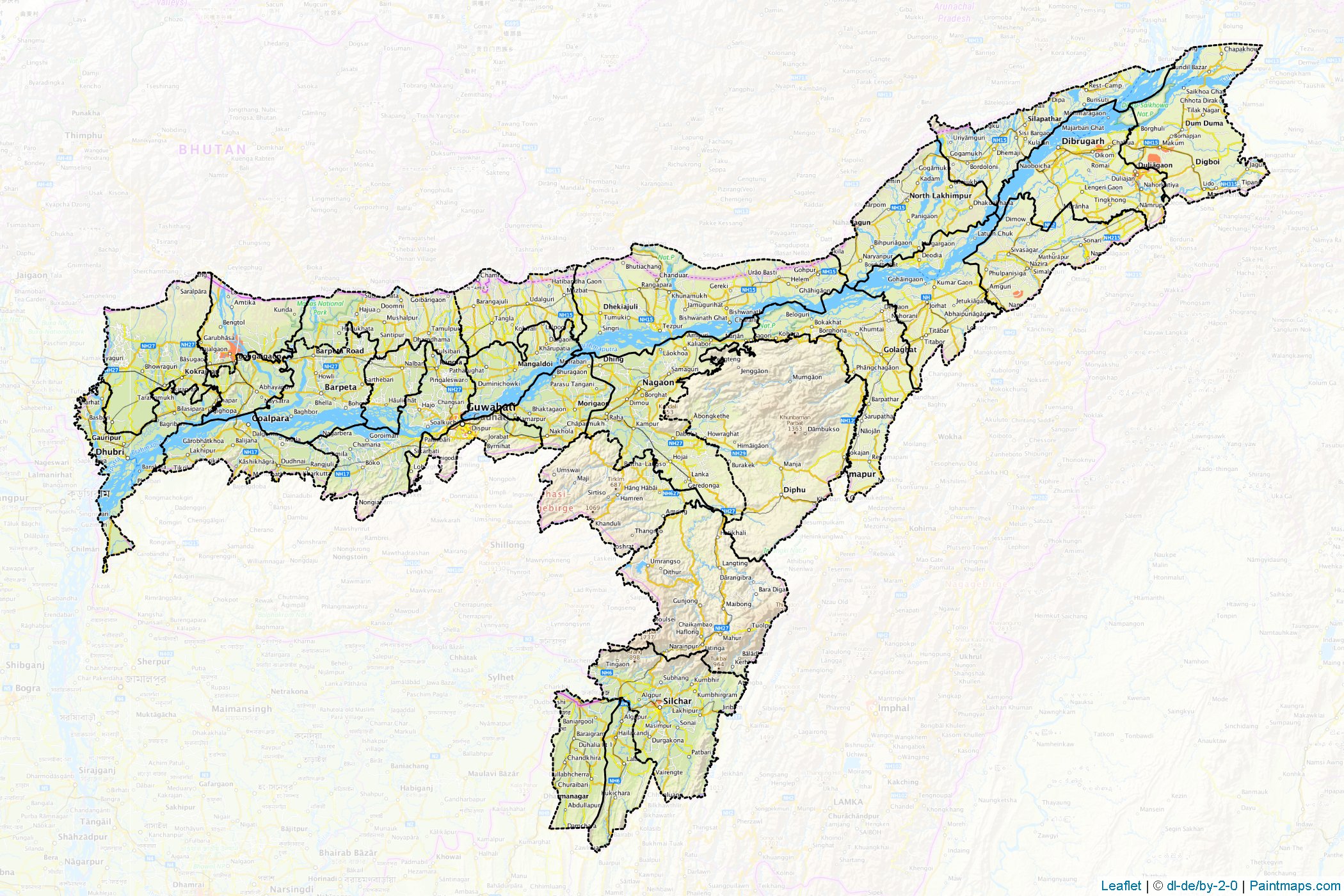 Assam (India) Map Cropping Samples-1