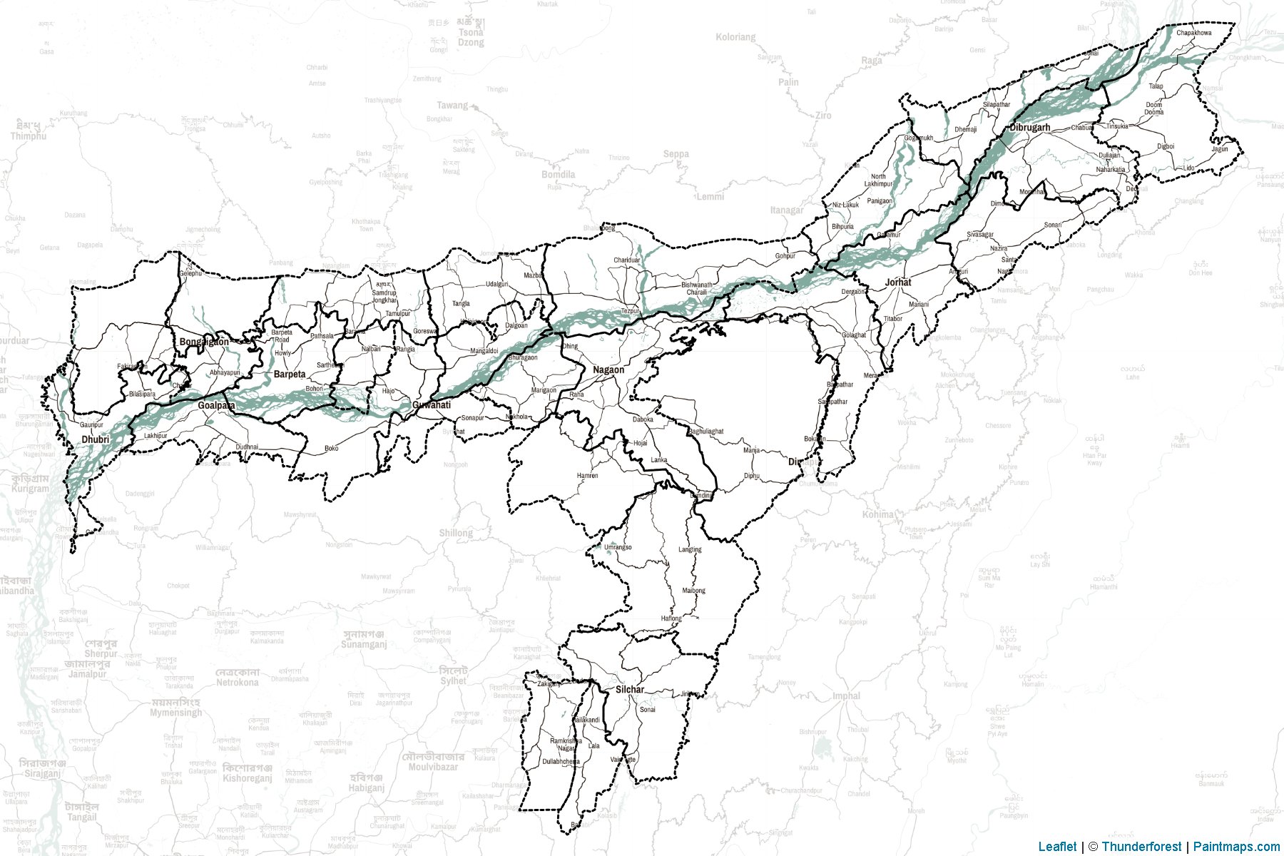 Assam (India) Map Cropping Samples-2