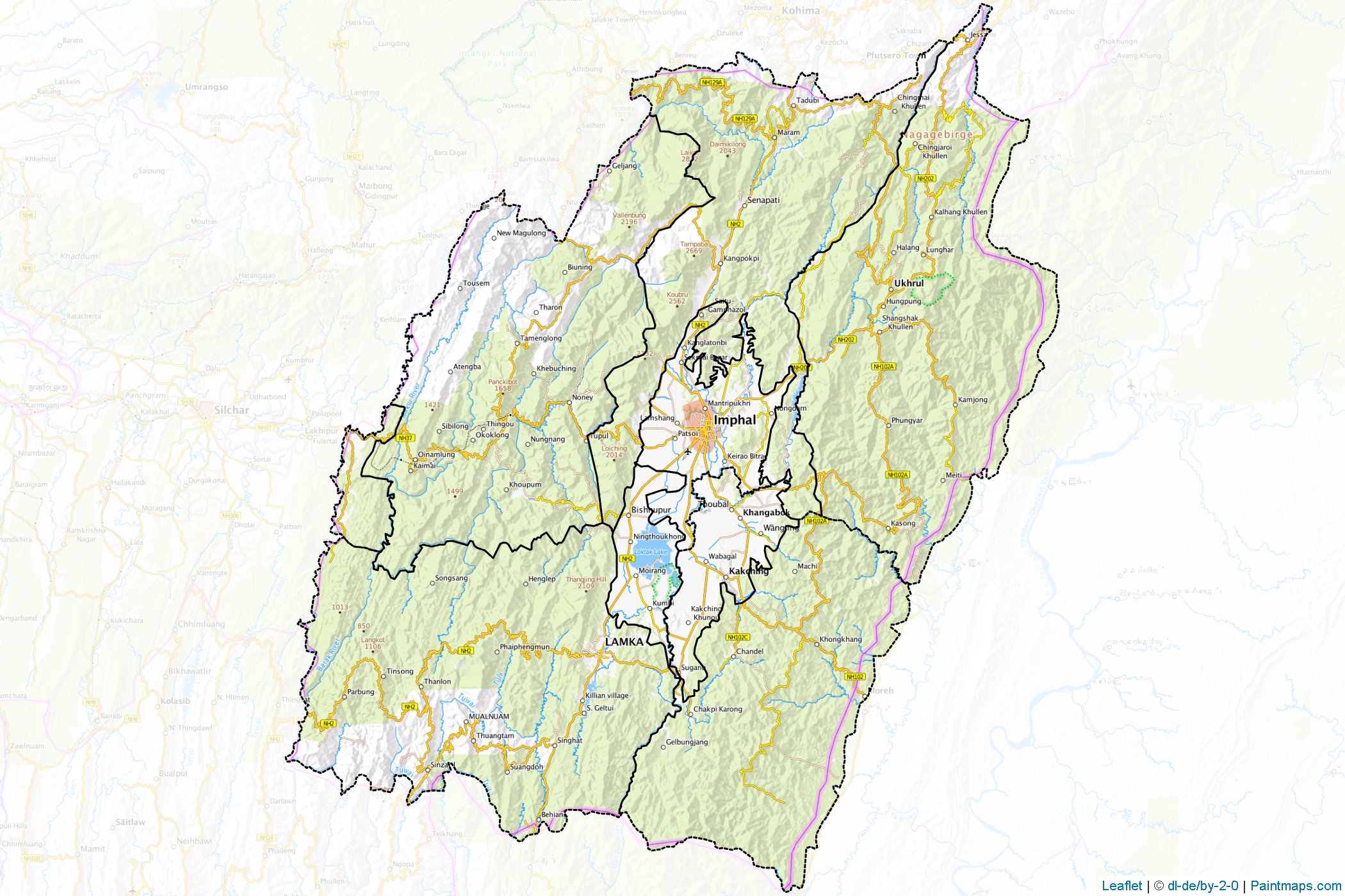 Manipur (Hindistan) Haritası Örnekleri-1