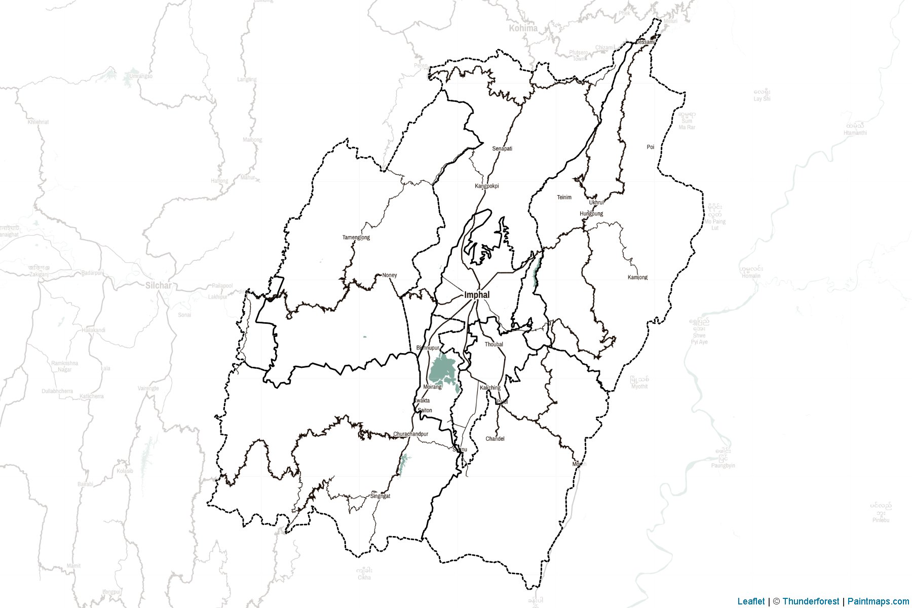 Muestras de recorte de mapas Manipur (India)-2