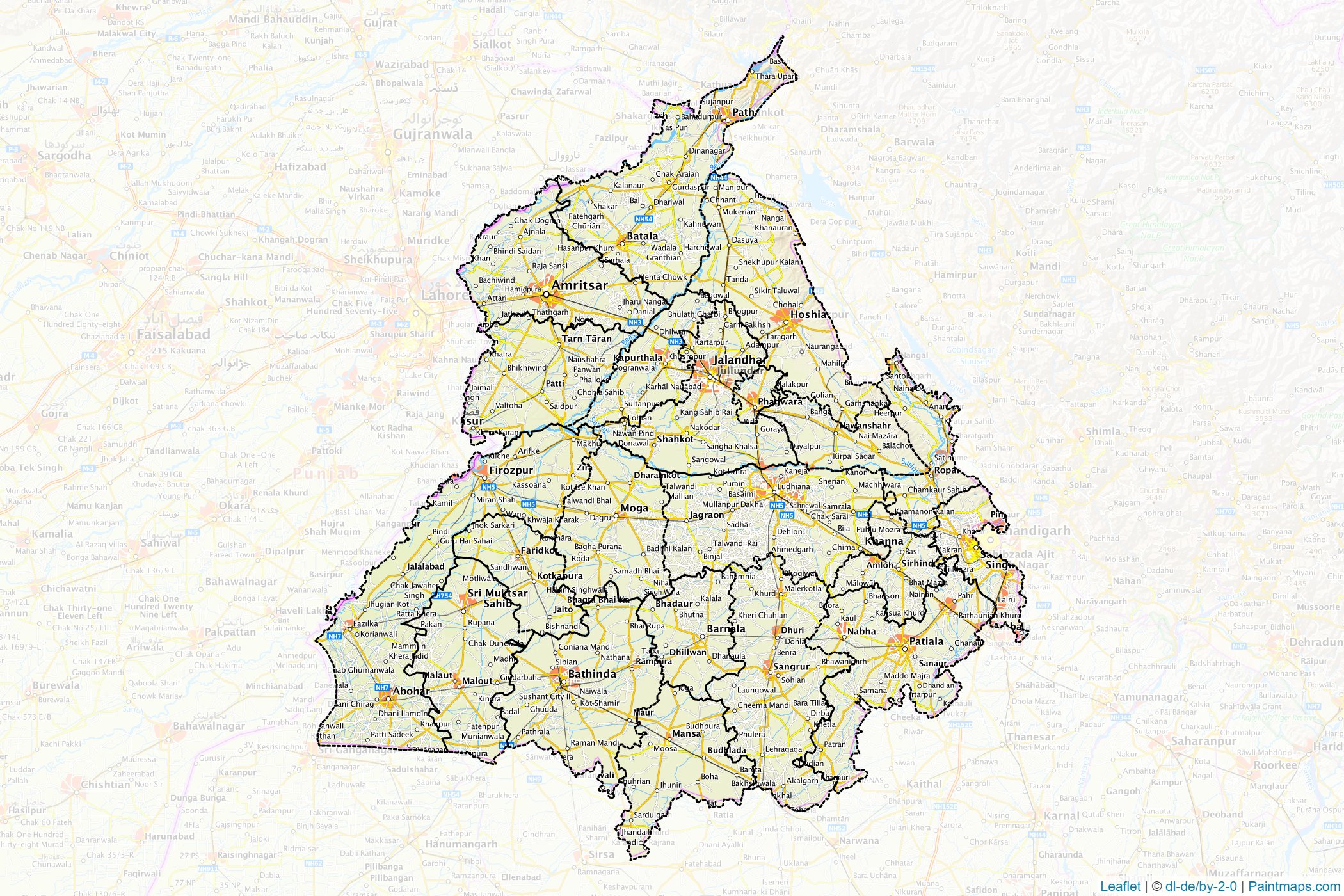 Punjab (India) Map Cropping Samples-1