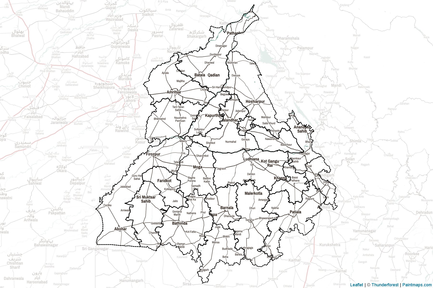 Punjab (India) Map Cropping Samples-2