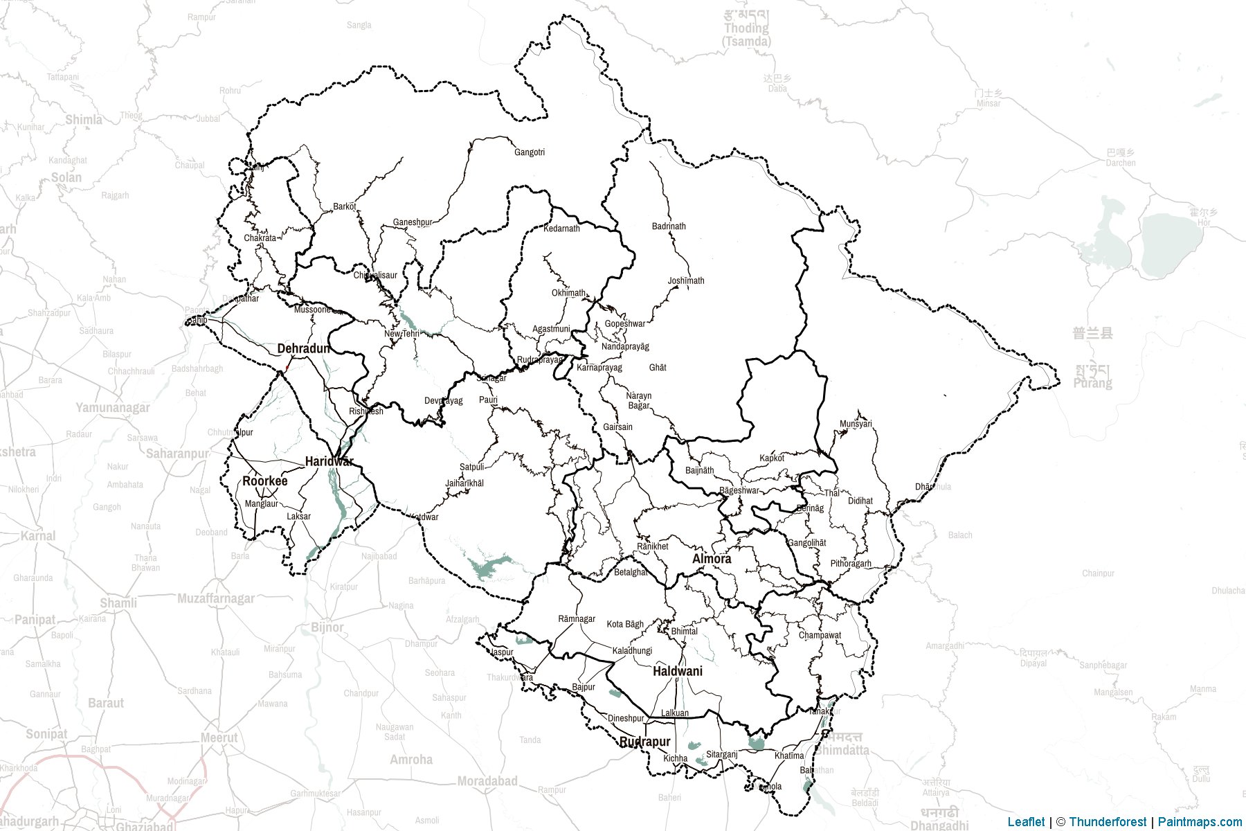 Uttarakhand (India) Map Cropping Samples-2