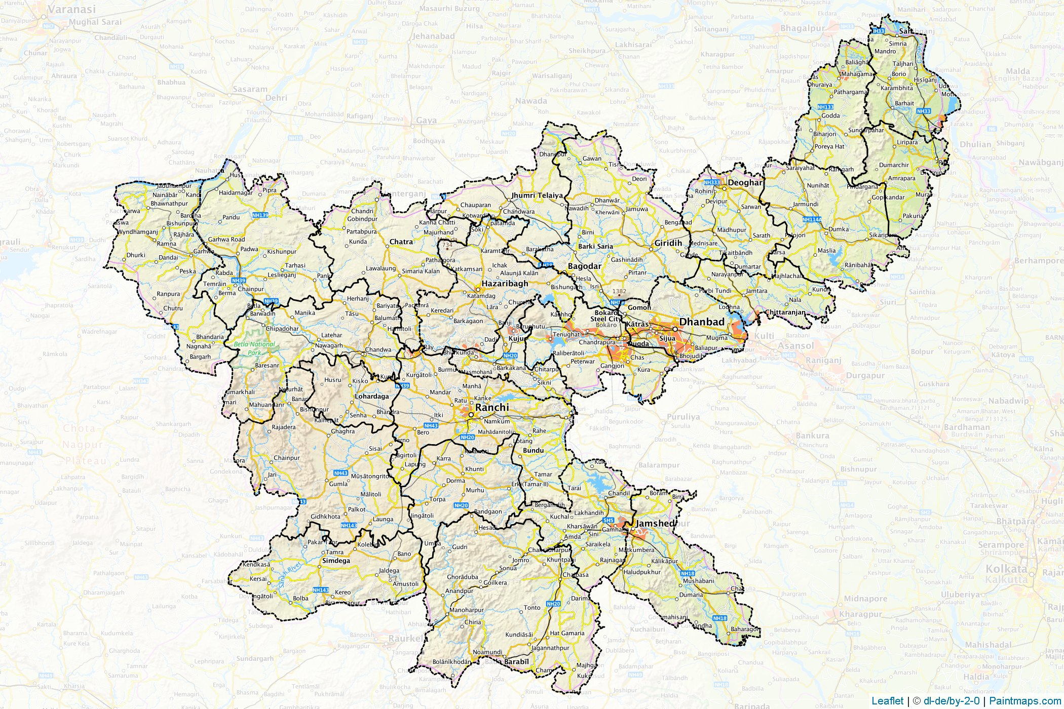 Jharkhand (India) Map Cropping Samples-1