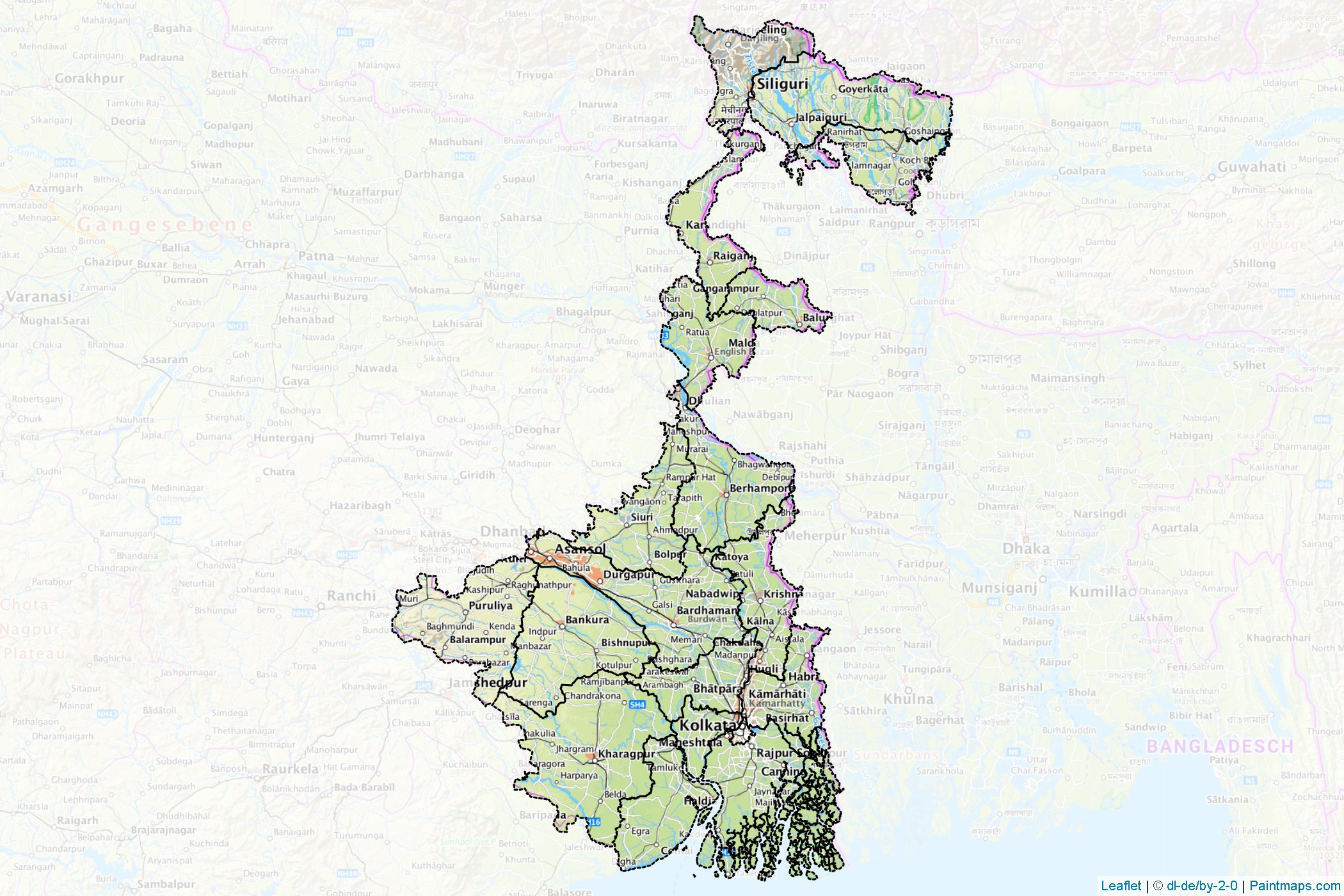 West Bengal (India) Map Cropping Samples-1