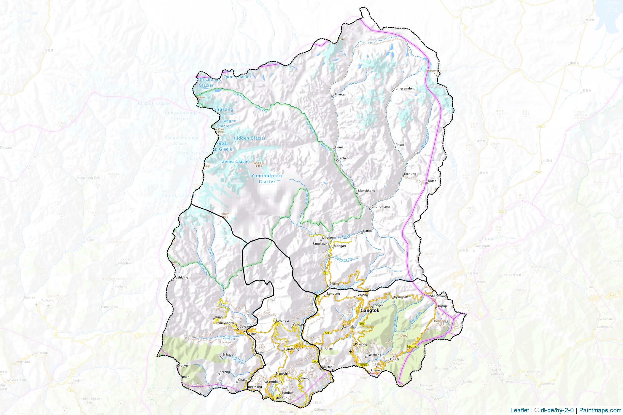 Sikkim (Hindistan) Haritası Örnekleri-1