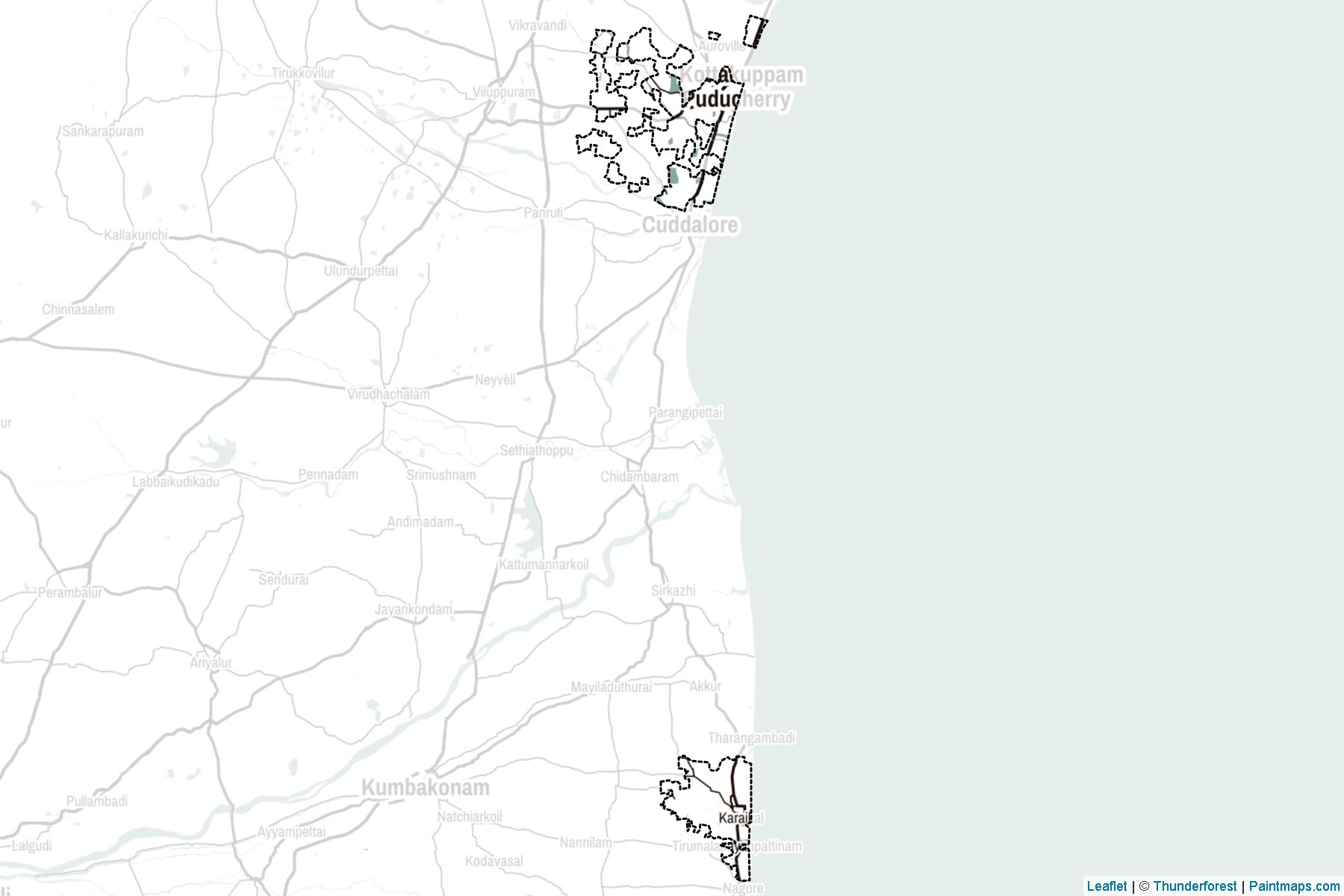 Puducherry (India) Map Cropping Samples-2